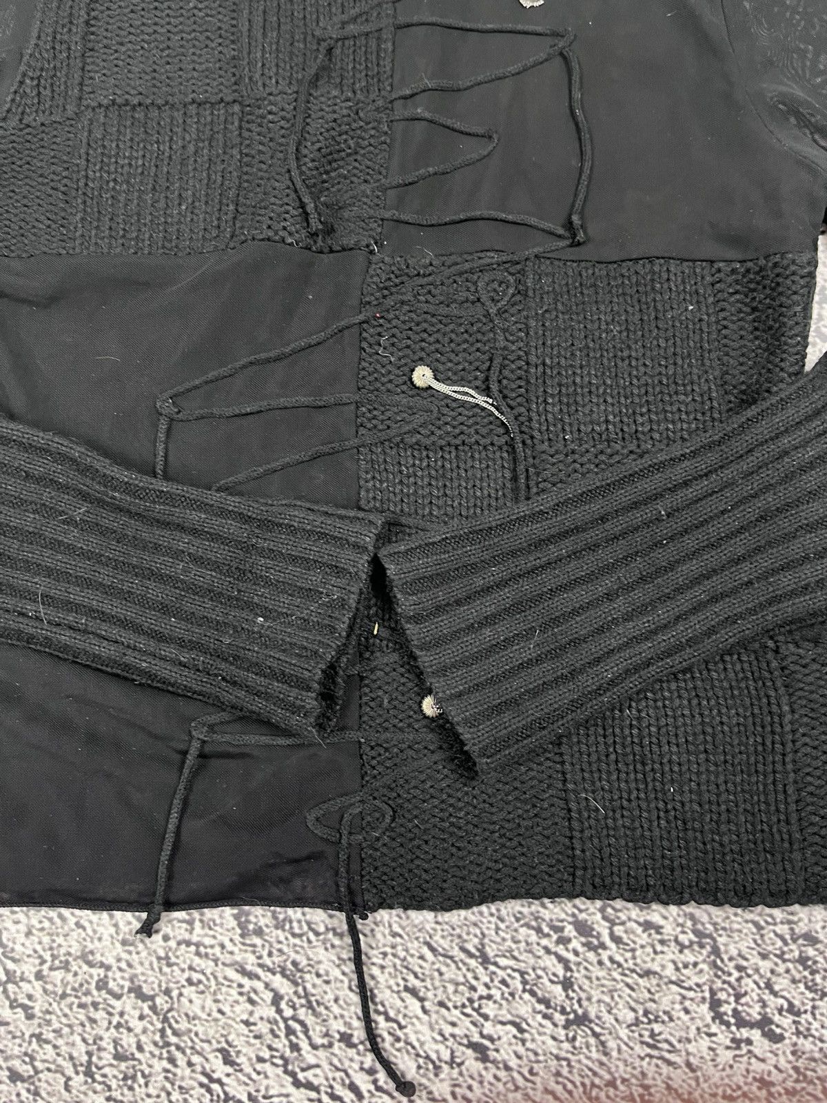 Japanese Brand Vintage Mesh Knit Patchwork Turtleneck Top Gothic AvantGarde Size S / US 4 / IT 40 - 8 Thumbnail