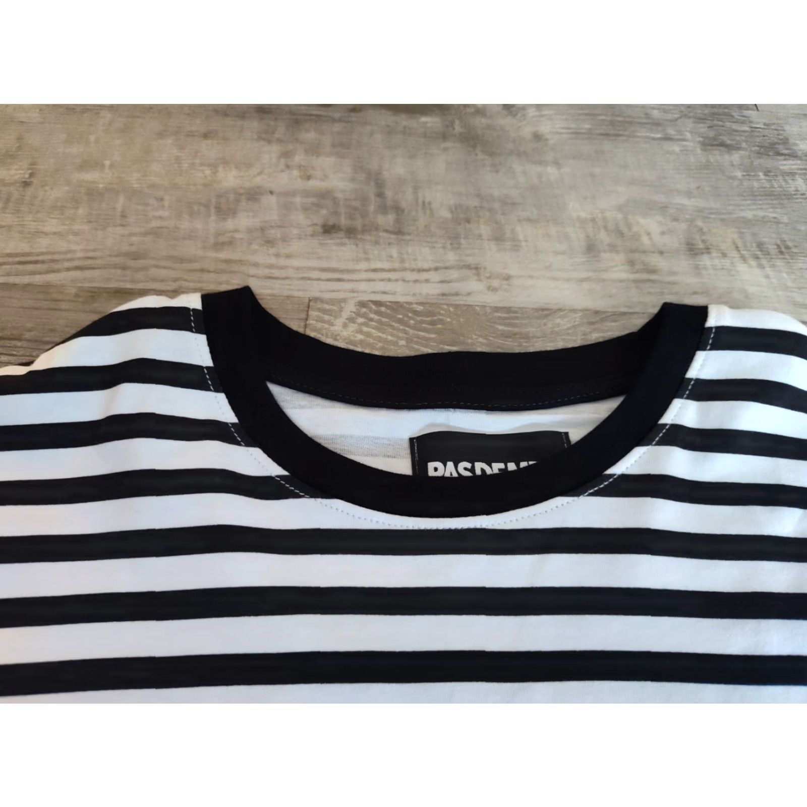 Vintage PASDEMER Italia Striped Logo Tee Shirt Mens S Crew Neck Short Sleeve Black & White Cotton T-Shirt Designer Italian Vintage No Size US S / EU 44-46 / 1 - 3 Thumbnail