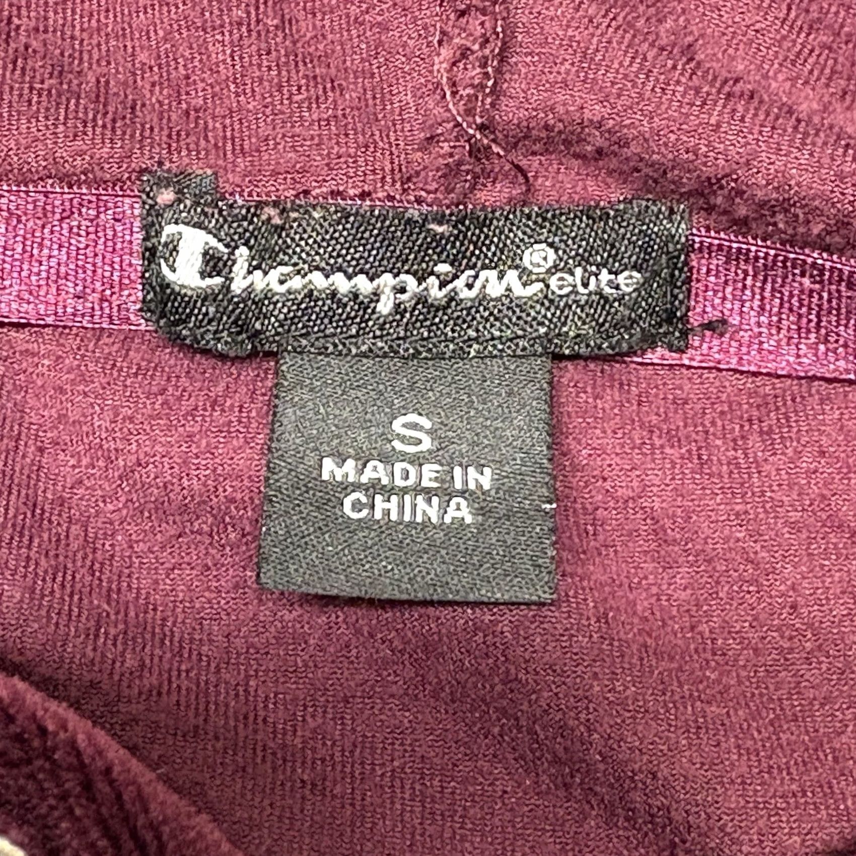Champion Champion Colorblock Rugby Stripe Velour Hoodie Pullover Maroon Red/Black S Long Sleeve Activewear Size S / US 4 / IT 40 - 3 Thumbnail