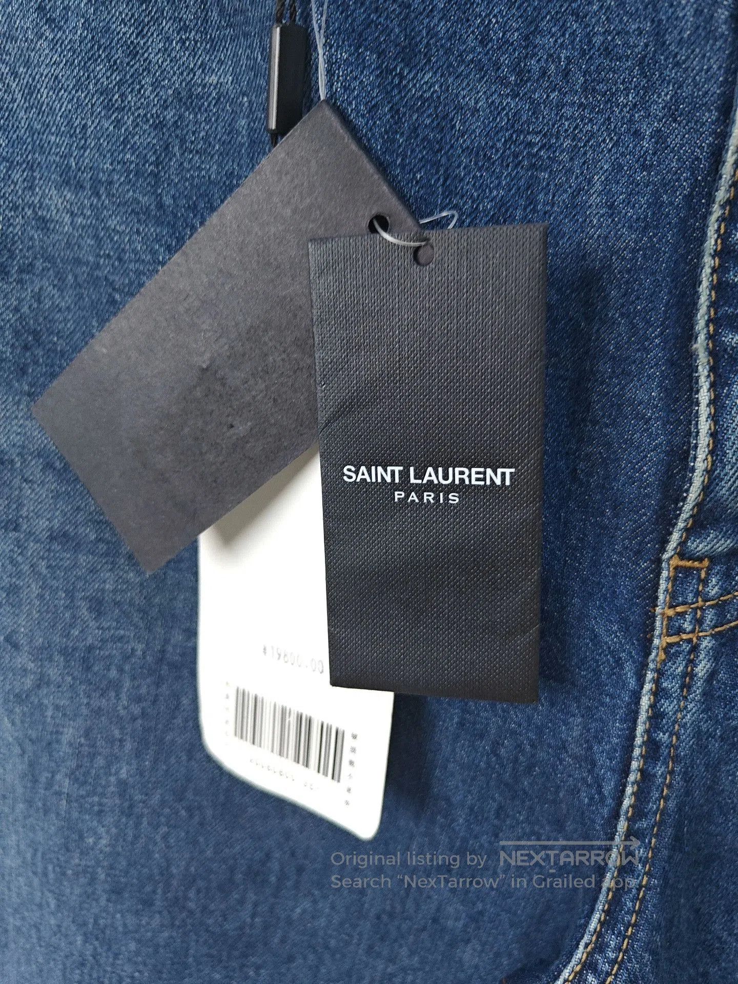 Saint Laurent Paris YSL Saint Laurent Sequin Cuff Wide-Leg Jeans. Size 27" / US 4 / IT 40 - 3 Thumbnail