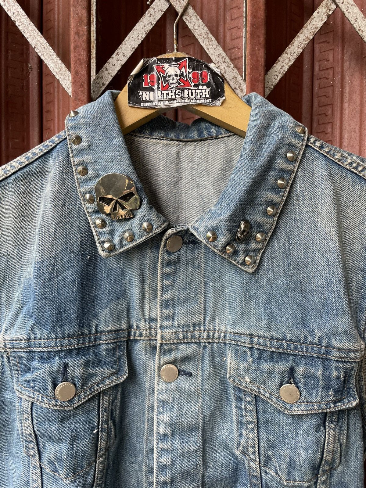 2000s Skull Gothic Punk Japanese Style Denim Jacket Y2K