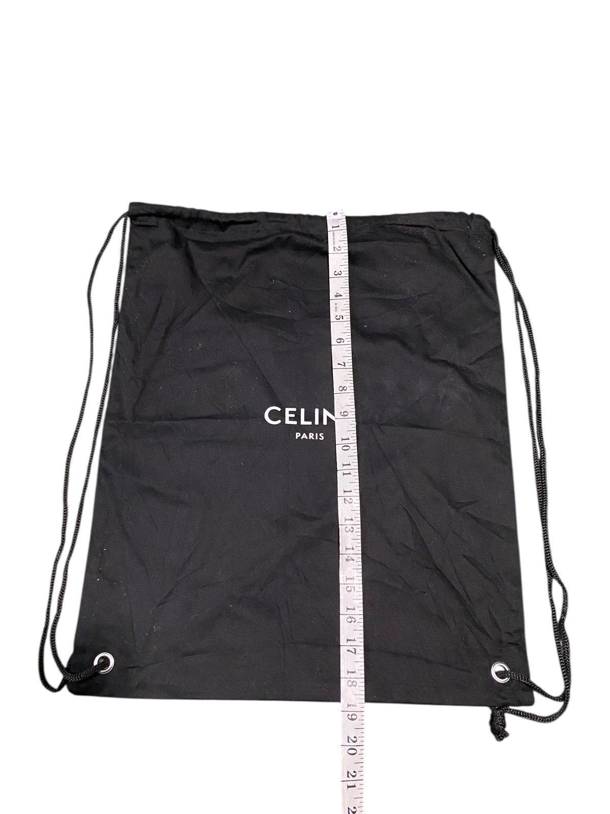Celine paris drawstring cotton bag small logo 90s style