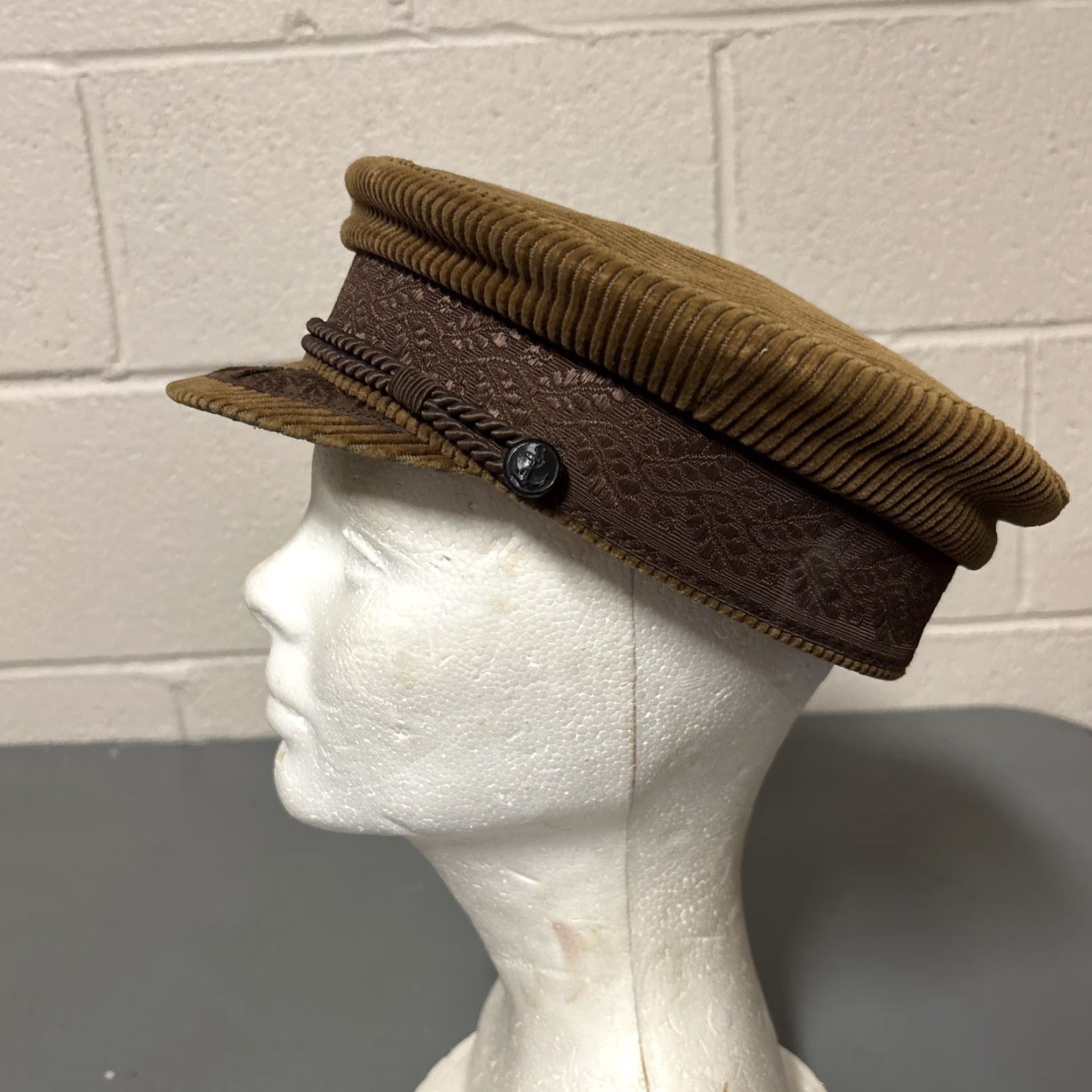 Prince Prince Henry Prinz Heinrich Hat Corduroy Nautical Captain Echte Mütze Brown Gray Corduroy Mariner's Cap Men L Size Size ONE SIZE - 7 Thumbnail