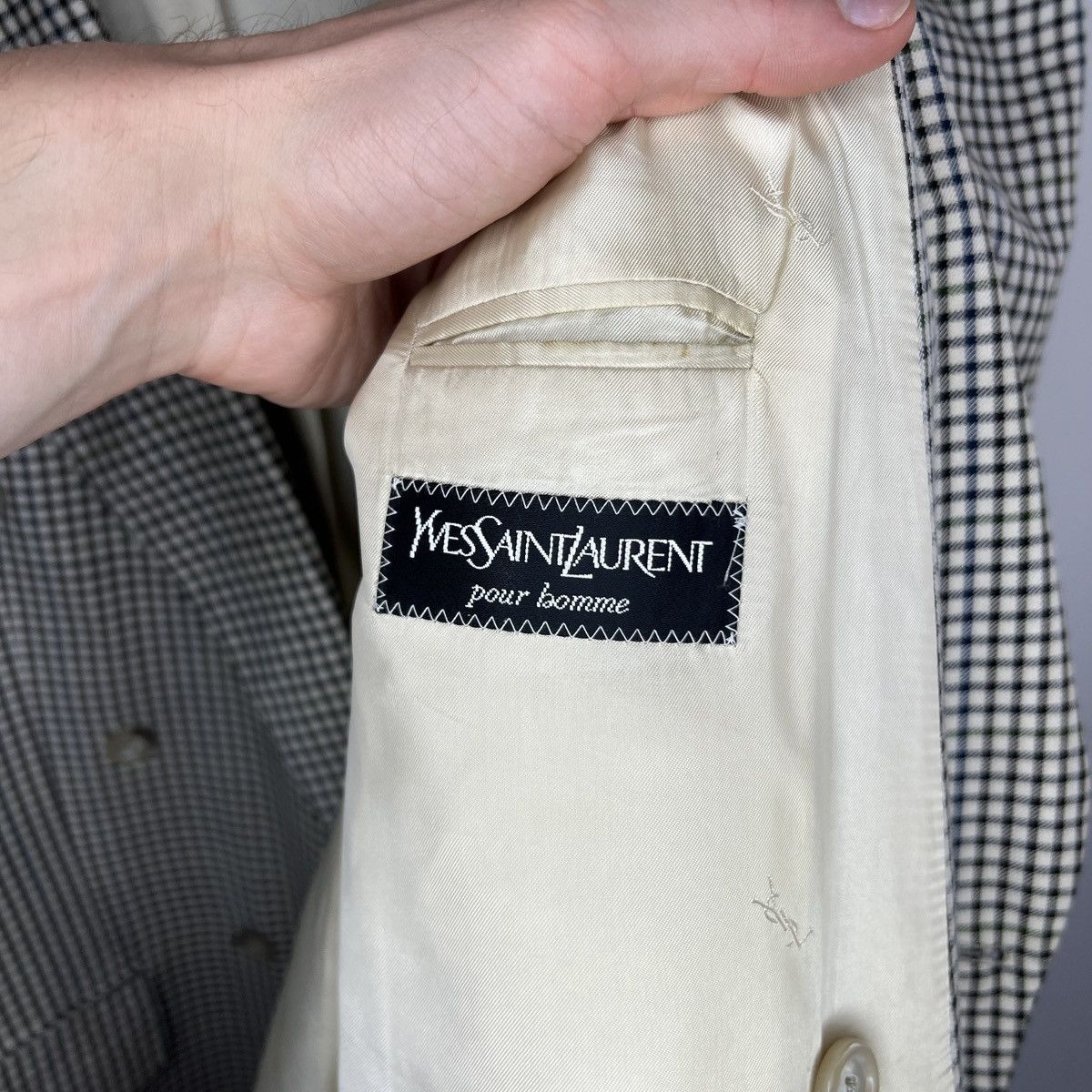 Yves Saint Laurent Yves Saint Laurent Pour Homme Double Breasted Blazer Suit Size 42R - 9 Thumbnail