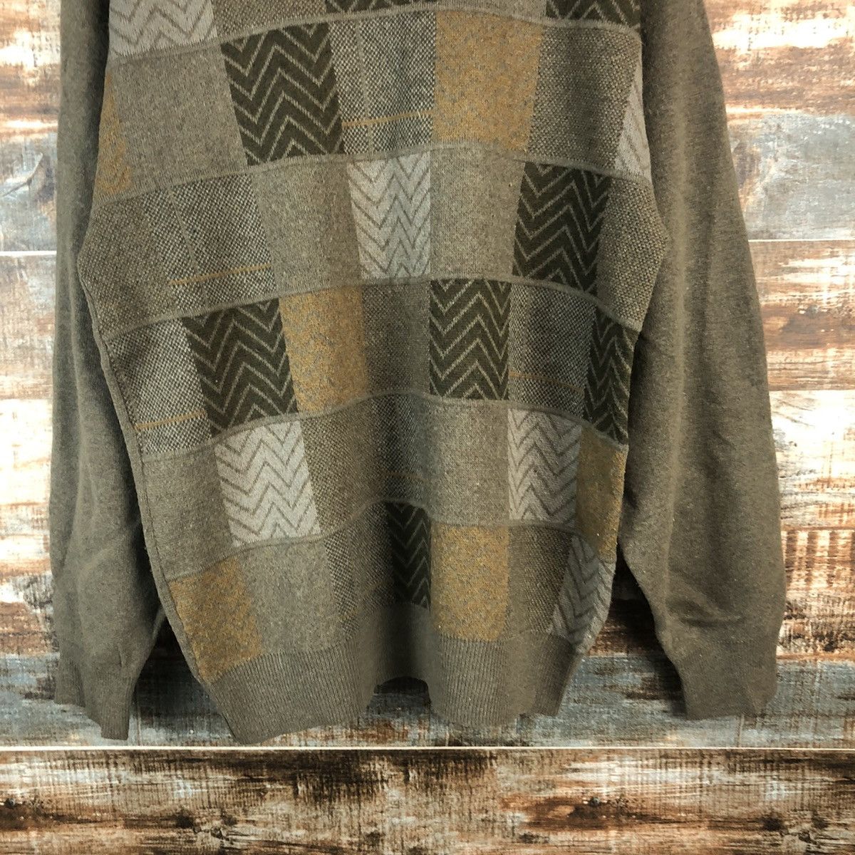 Homespun Knitwear × Japanese Brand DL Jack Bround checkered vintage sweatshirt Knitwear #C681 Size US M / EU 48-50 / 2 - 6 Thumbnail