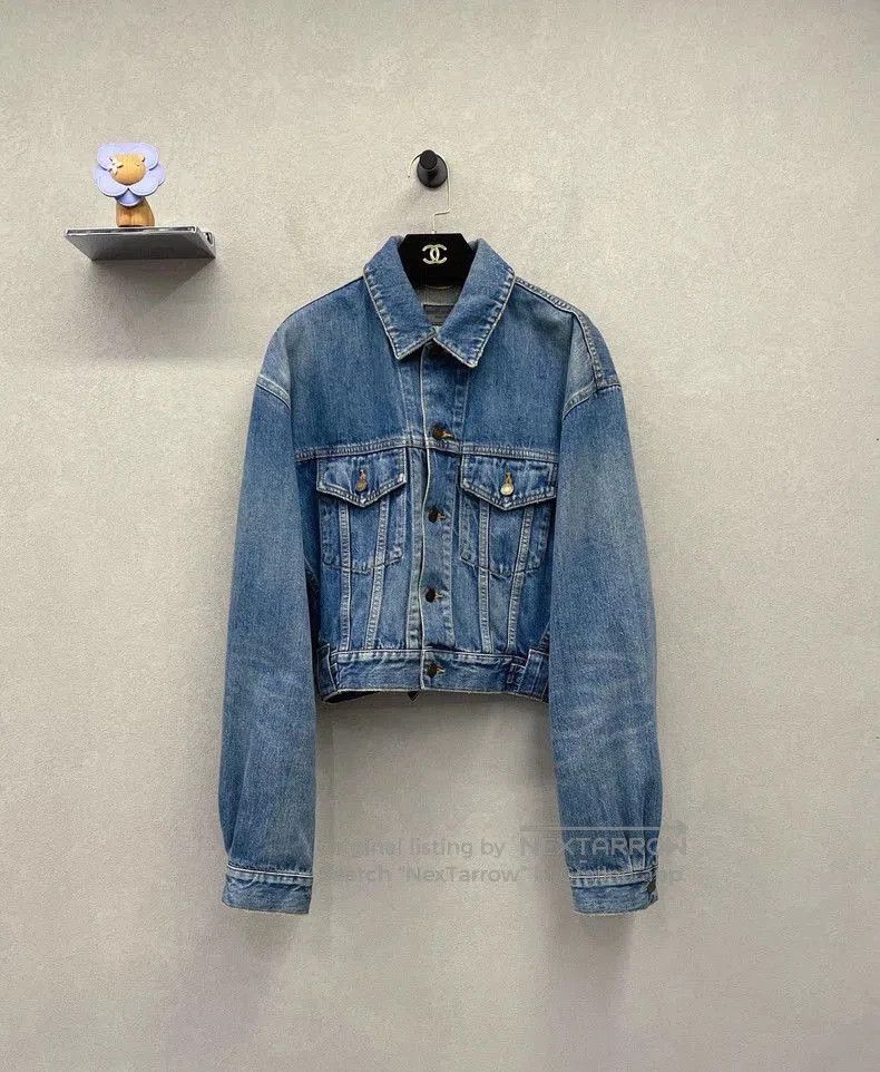 Yves Saint Laurent YSL Short Blue Denim Jacket. Size US M / EU 48-50 / 2 - 1 Thumbnail