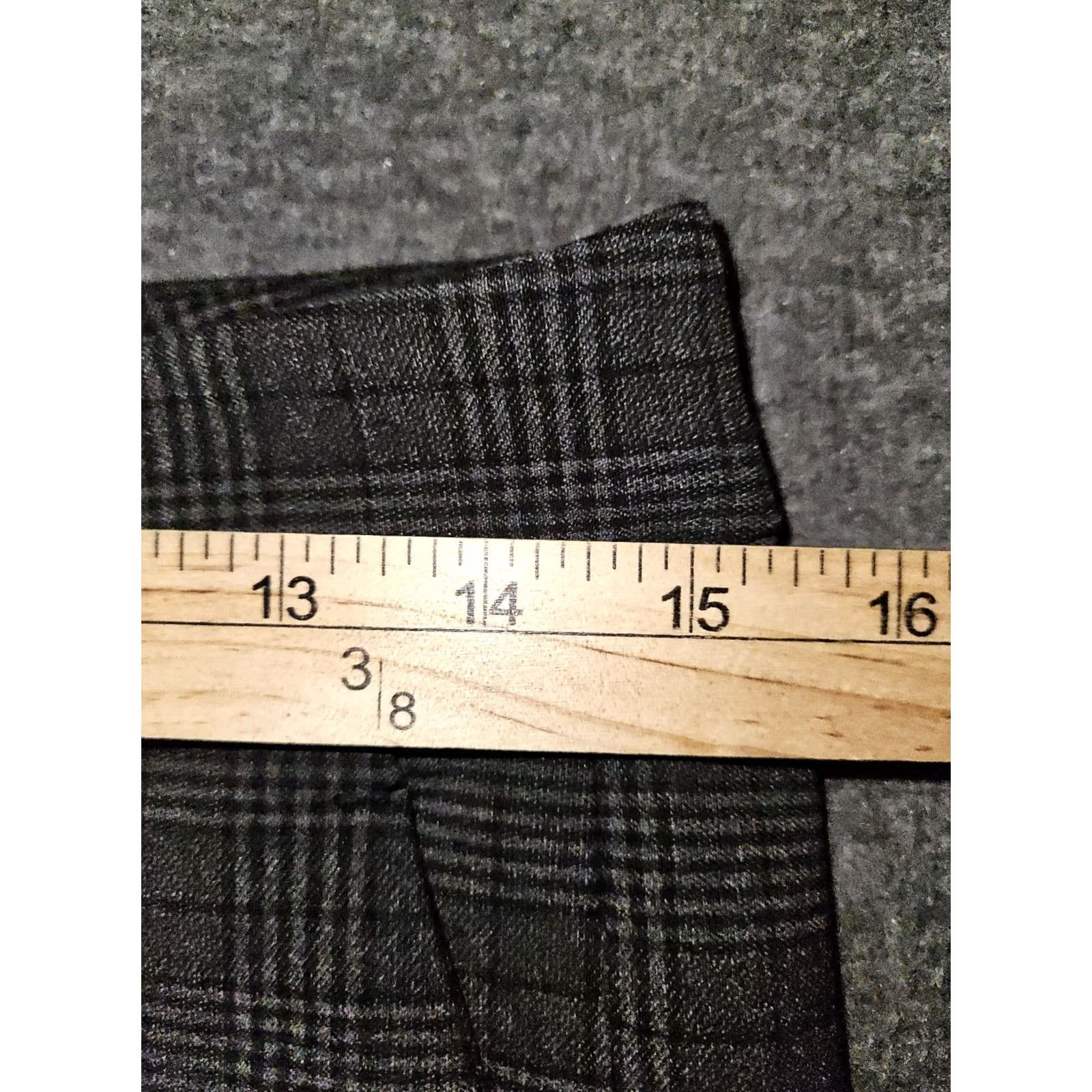 Vintage Liverpool Plaid Ankle Trousers Womens 2 Gray Black Low Rise Chino Preppy Size 26" / US 2 / IT 38 - 5 Thumbnail