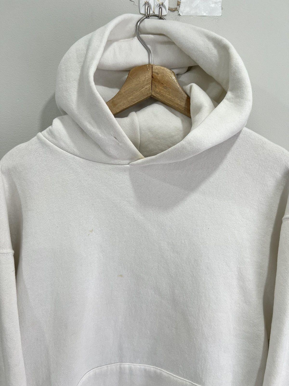 Vintage Vintage Russell Athletic Blank Hoodie Sweater white Size US M / EU 48-50 / 2 - 2 Thumbnail