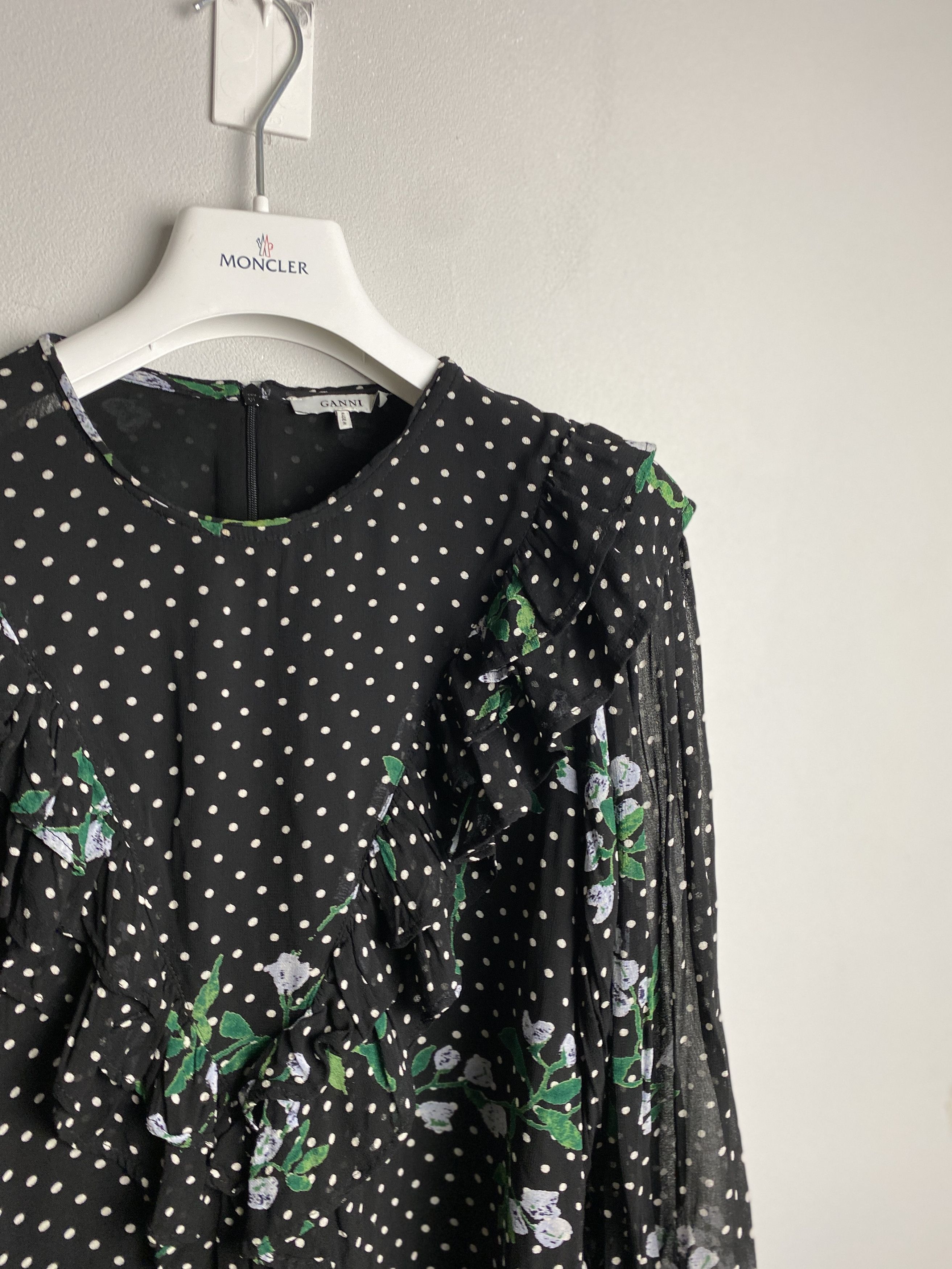 Ganni Ganni Rometty Georgette polka dot floral viscose dress Size S / US 4 / IT 40 - 3 Thumbnail