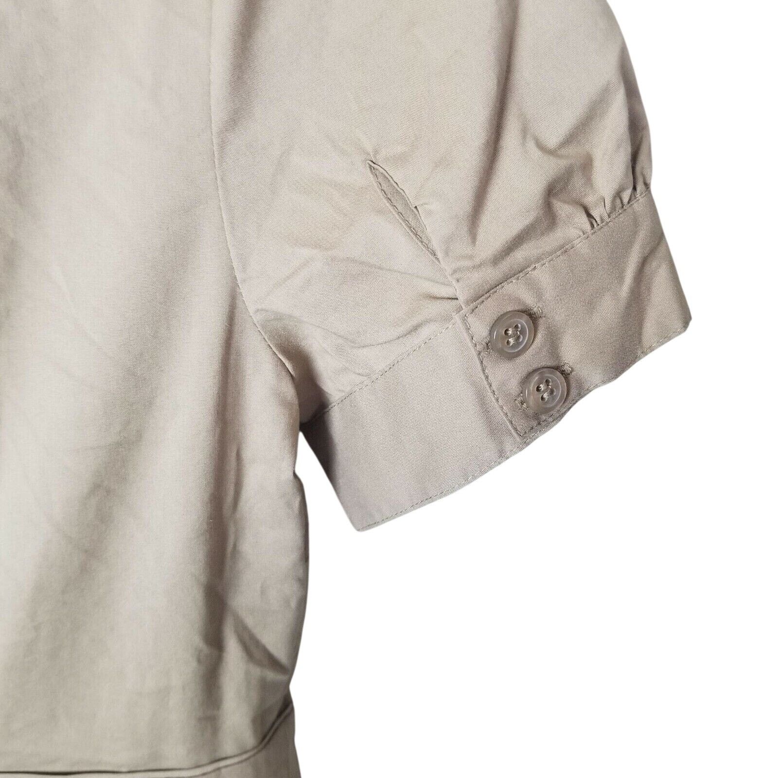 Ann Taylor The Limited Womens Ruffle Tiered Safari Mini Dress Khaki 2 Size XS / US 0-2 / IT 36-38 - 7 Thumbnail
