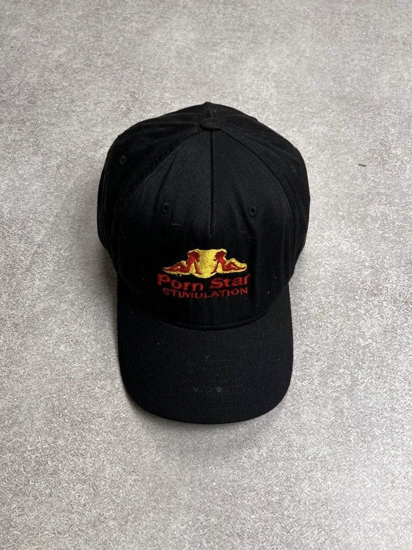 Hook-Ups × Vintage Vintage Pornstar Stimulation Embroidery Flex Fit Y2K Cap Os Size ONE SIZE - 2 Thumbnail