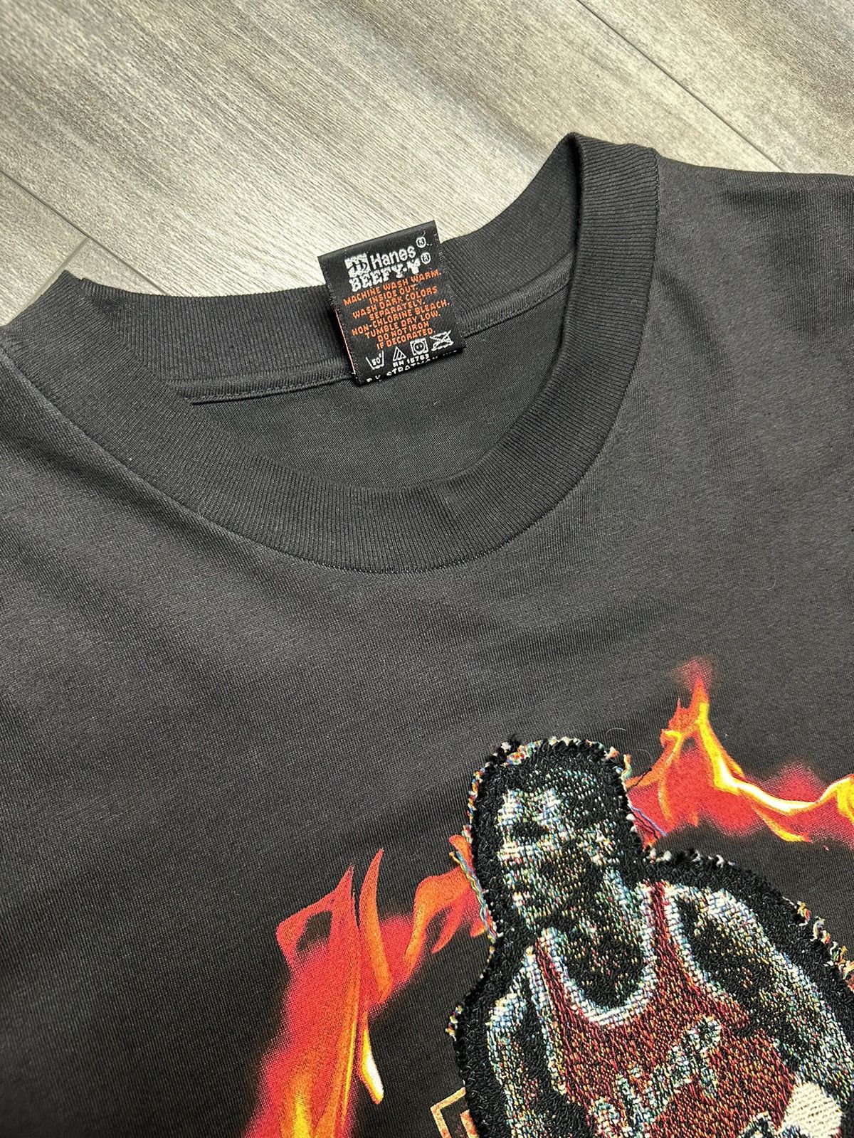 Harley Davidson Vintage 90s 1998 Harley Davidson Jordan “Ring of Flame” Tee Size US L / EU 52-54 / 3 - 4 Thumbnail