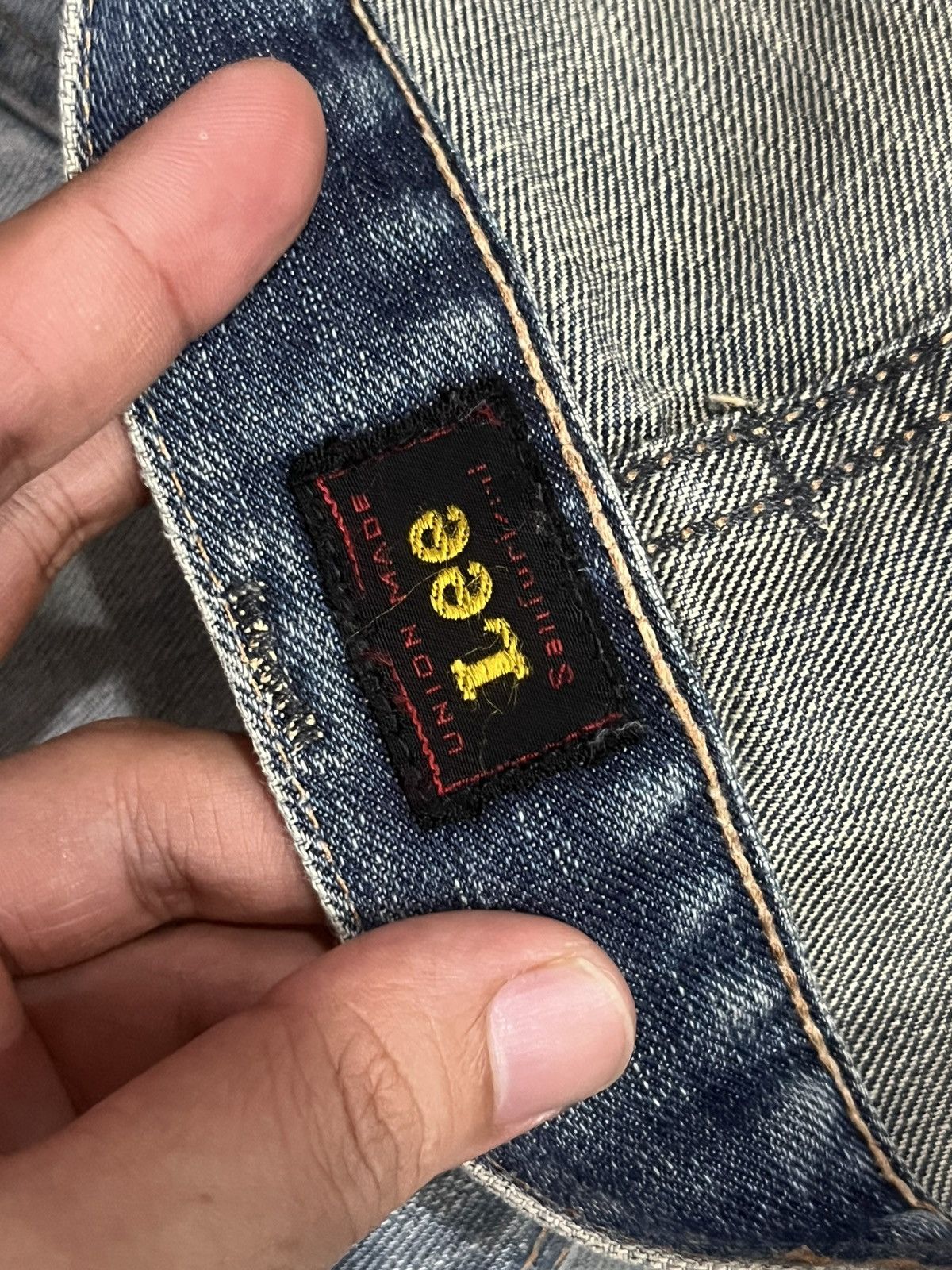 Lee Vintage Lee Riders Union Made Sanforized Distress Blue Jeans Size US 29 - 18 Thumbnail