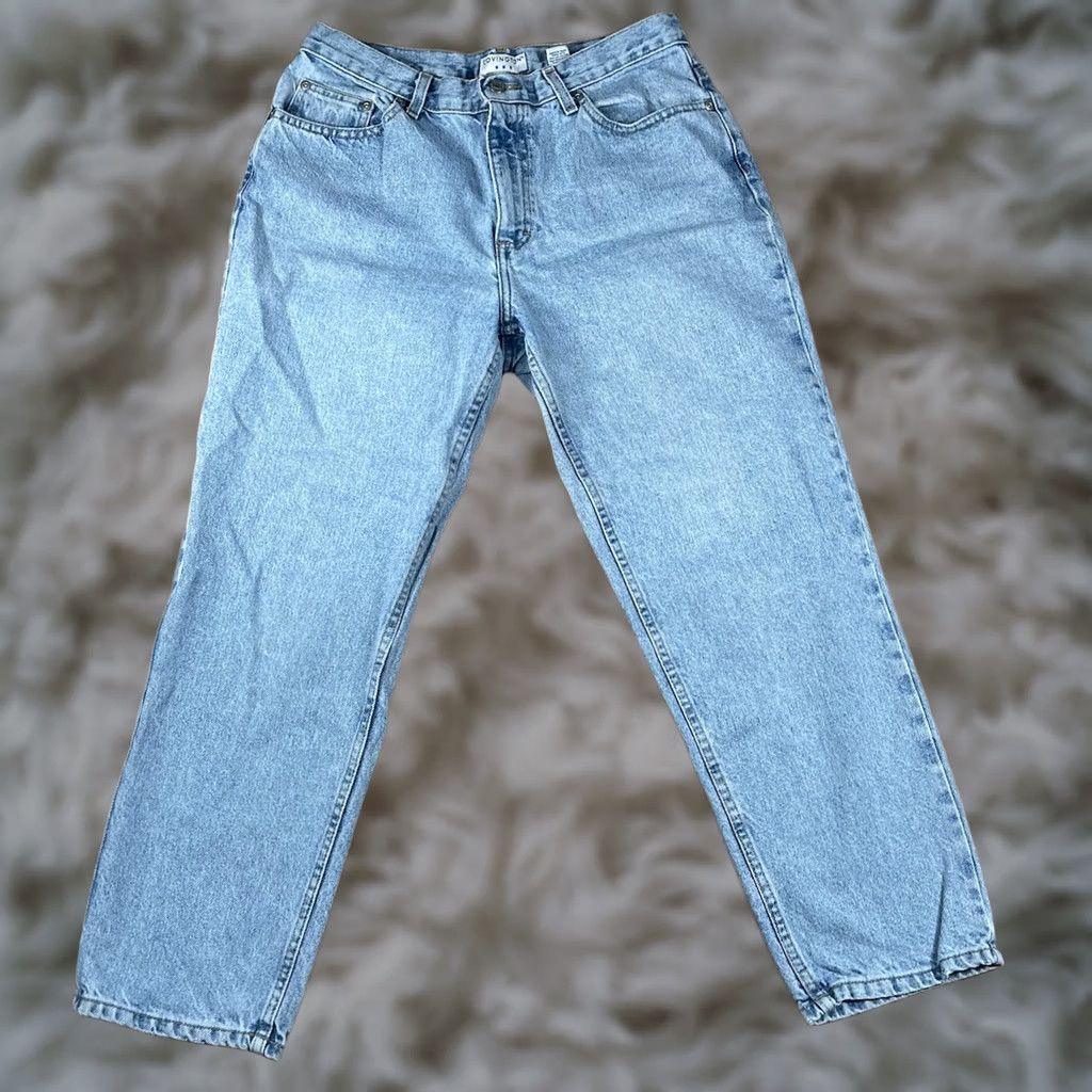 Denime Covington Jeans Women’s Size 14PS Petites Blue Wash Denim Tapered 5 Pocket Long Size 36" / US 14 / IT 50 - 1 Thumbnail
