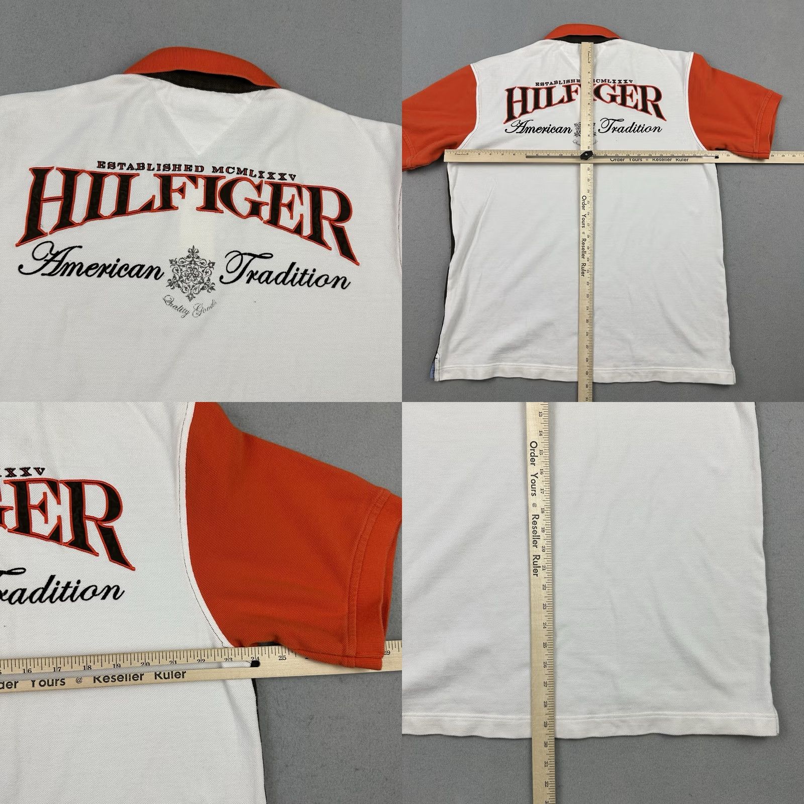 Tommy Hilfiger Vintage Tommy Hilfiger Polo Men XL Brown Orange Crest Embroidered Logo Short Sleeve Collared Button Cotton Casual Activewear Preppy Size US XL / EU 56 / 4 - 8 Thumbnail