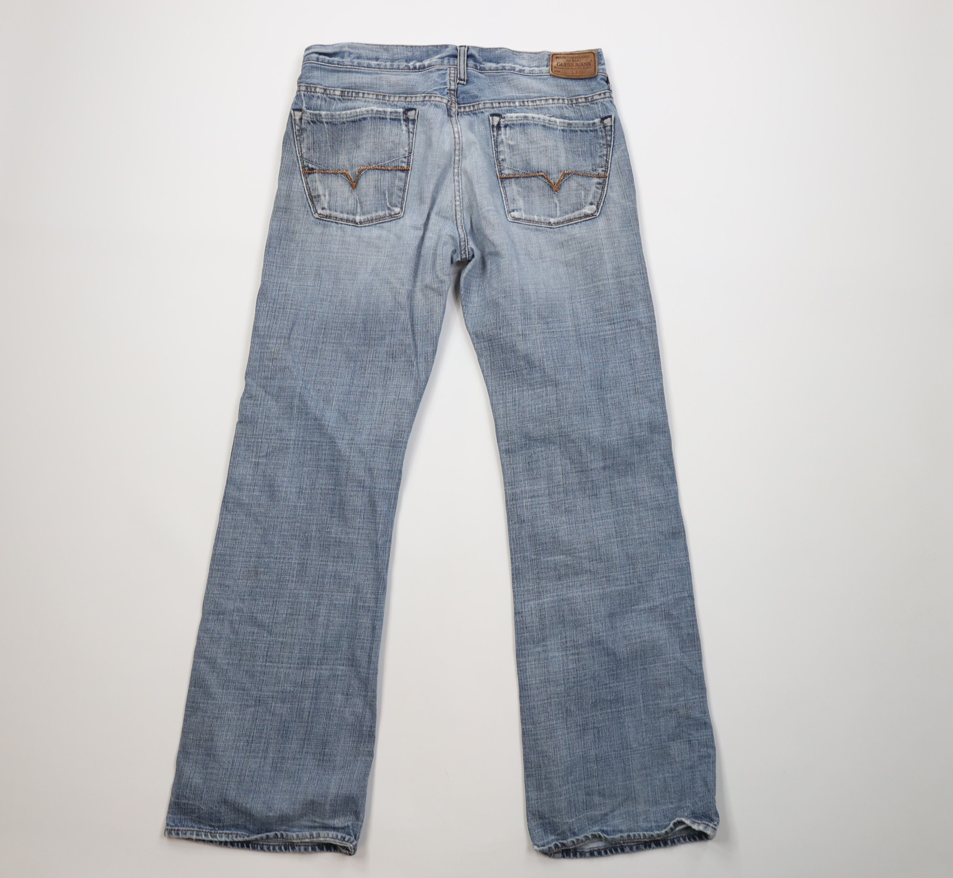 Guess Vintage Y2K Guess Wide Leg Bootcut Denim Jeans Blue Cotton Size US 32 / EU 48 - 11 Thumbnail