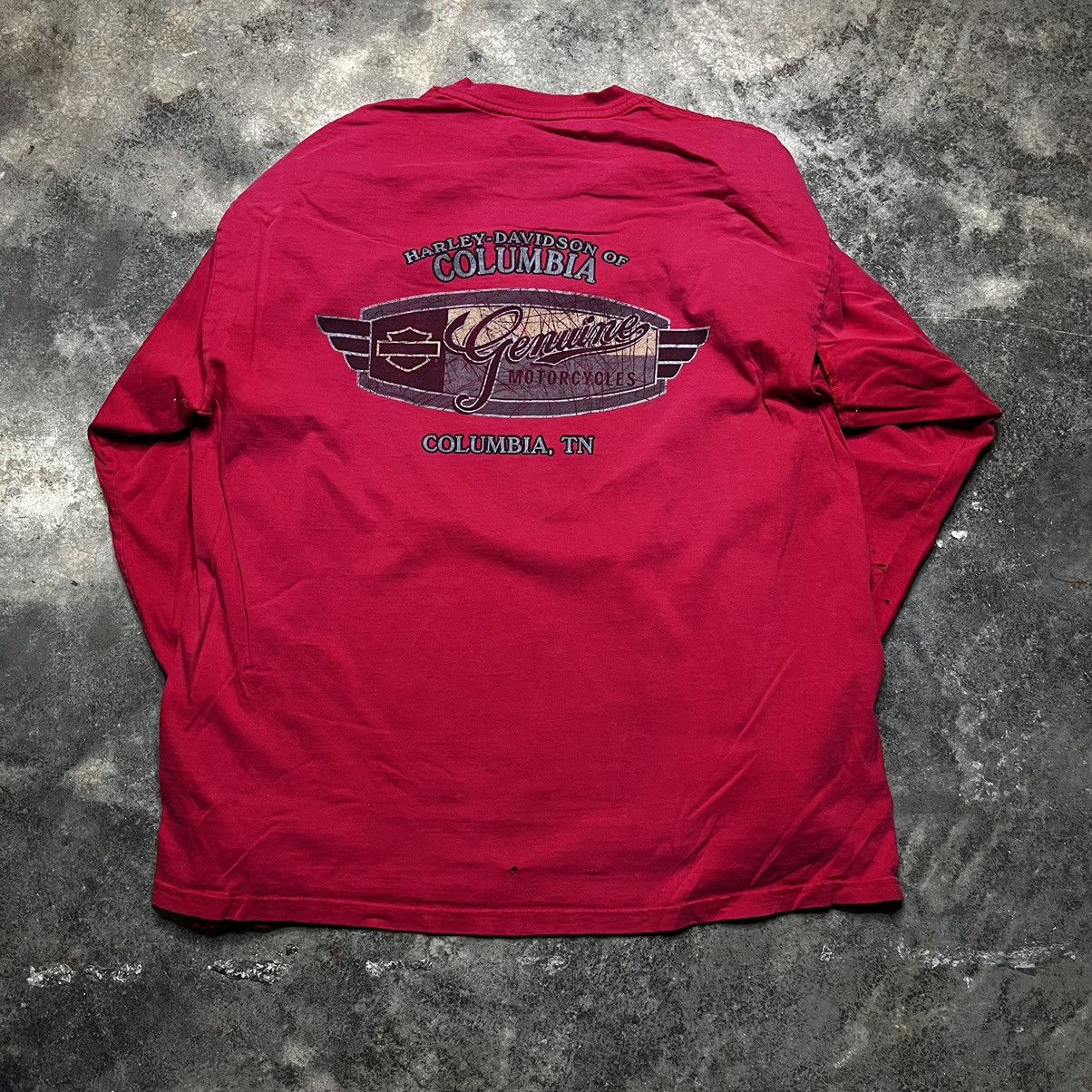 Vintage vintage harley davidson longsleeve thrashed tshirt Size US XL / EU 56 / 4 - 5 Thumbnail
