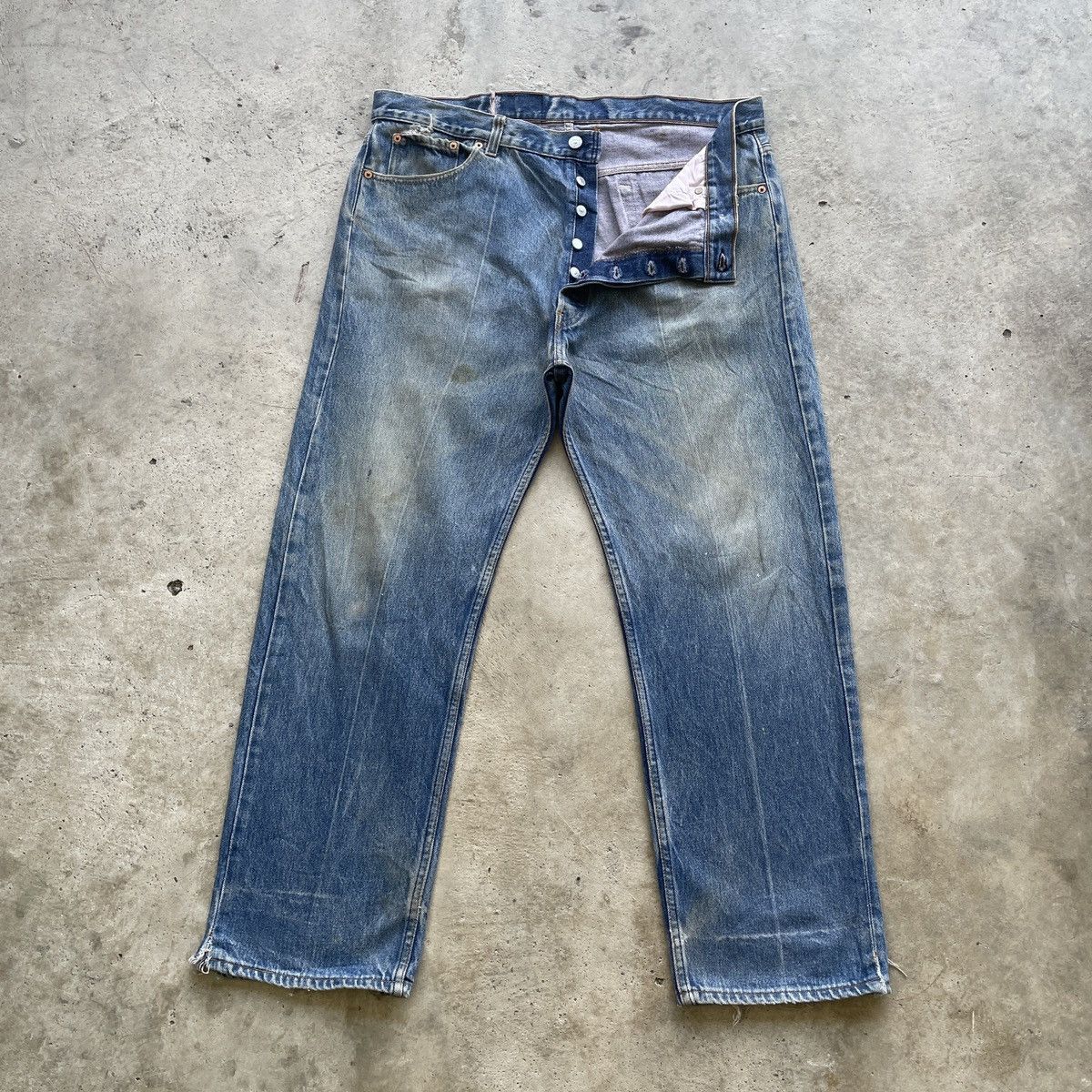 Levi's 90s Vintage Levi’s 501 Mudwash Jeans Faded Pants Denim W39 Size US 39 - 2 Thumbnail