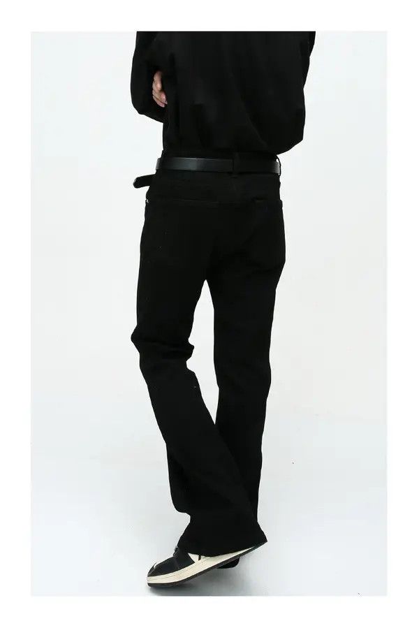 Japanese Brand Kuroda x Mita Simple black slim-fit stretch bootcut jeans Size US 32 / EU 48 - 4 Thumbnail
