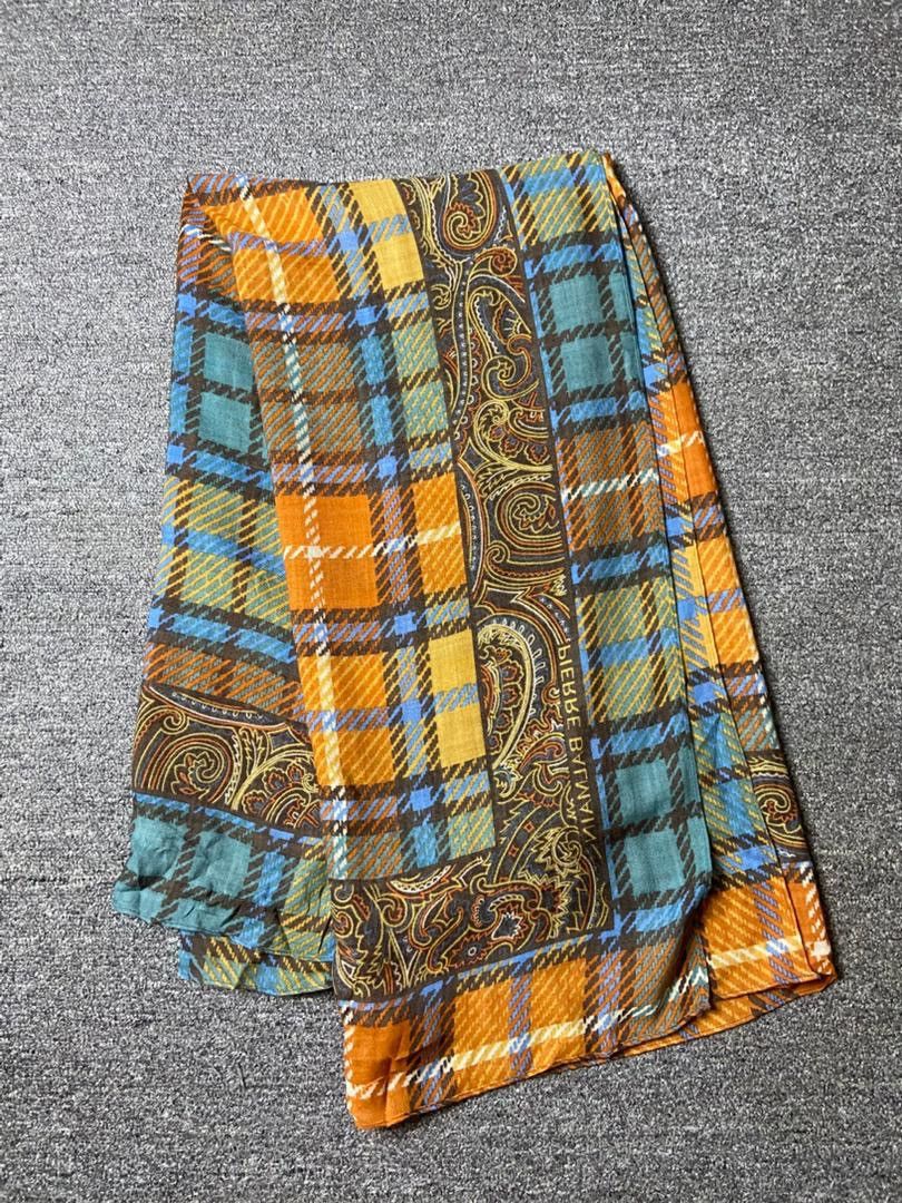 Pierre Balmain Vintage Pierre Balmain Plaid & Paisley Pattern Scarf (179) Size ONE SIZE - 2 Thumbnail