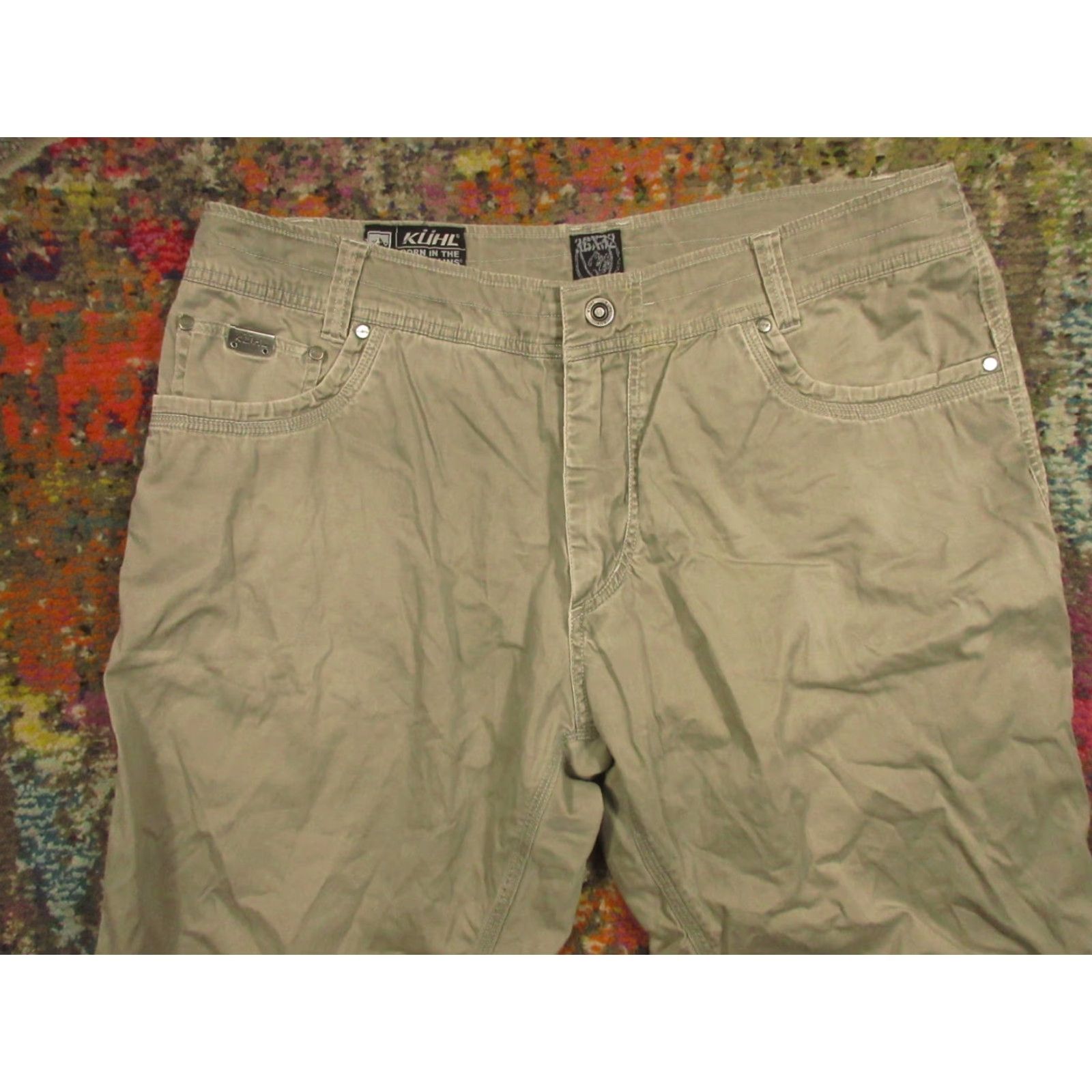 Vintage Kuhl Pants Mens 36x32 Tan Desperado Hiking Performance Stretch Cotton Khakis Regular Straight Leg Pockets Elastic Waist Brown 36 in Inseam Size US 36 / EU 52 - 5 Thumbnail