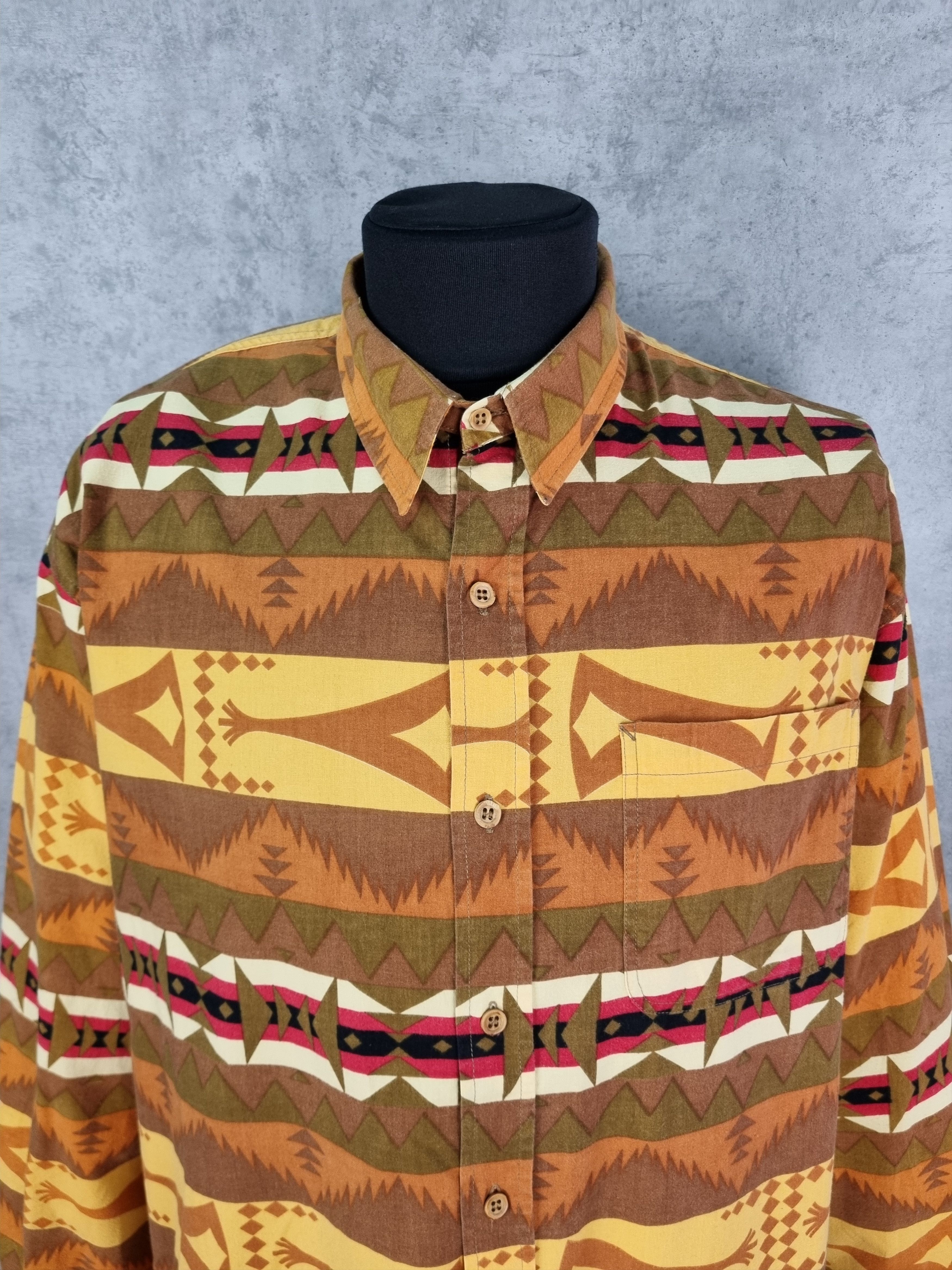 Chevignon × Native Rare size 80s Chevignon Navajo Vintage Shirt Button ups Size US XXL / EU 58 / 5 - 12 Thumbnail