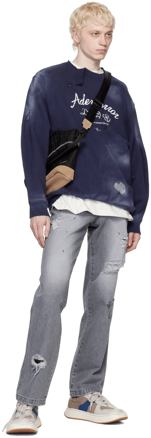 Ader Error ADER ERROR Navy Sollec Sweatshirt Size US M / EU 48-50 / 2 - 1 Thumbnail