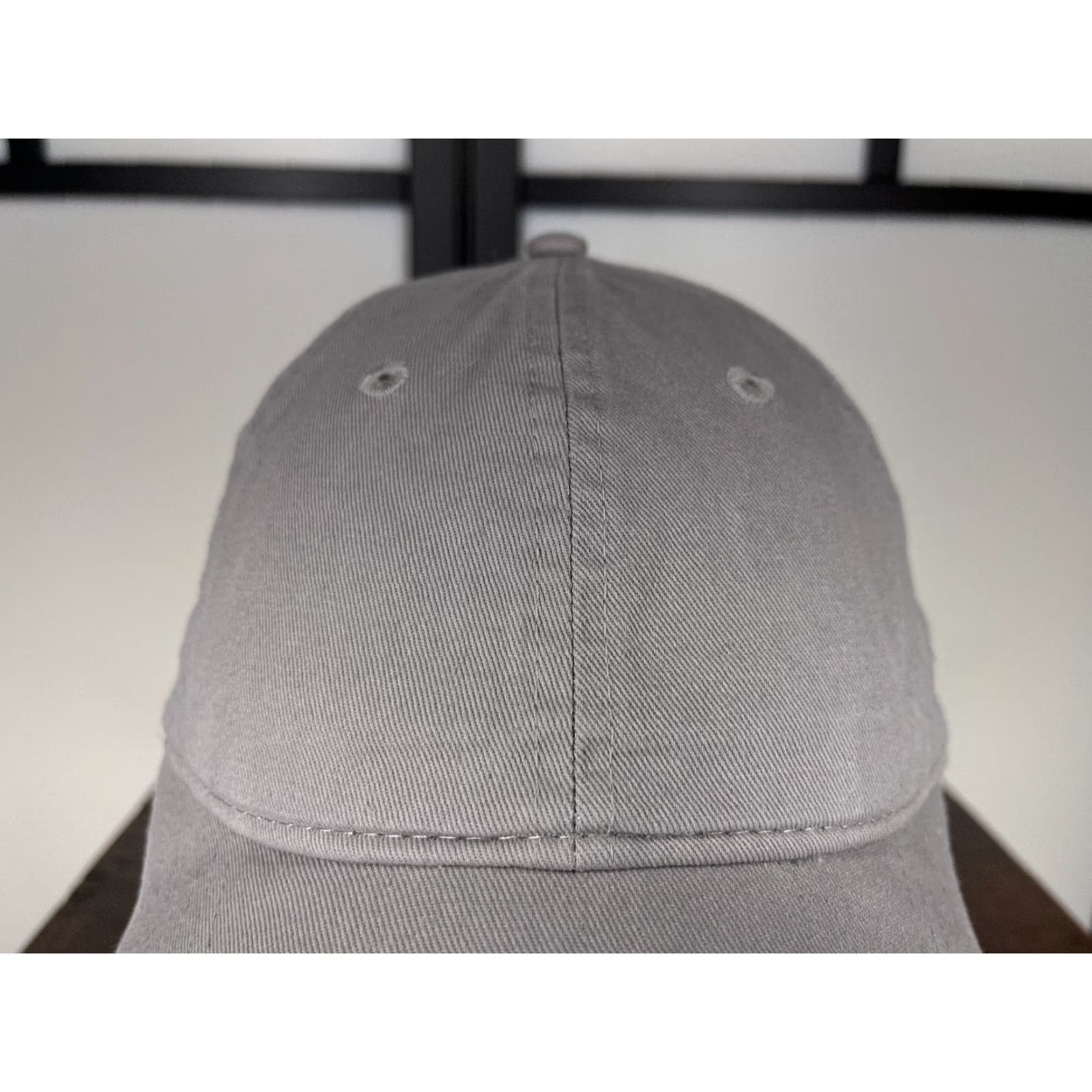 Champion Champion Hat Cap Strap Back Adult One Size Gray Embroidered 100% Cotton Golf Hat Cap Button Back Adjustable Twill Logo Mens Size ONE SIZE - 2 Thumbnail