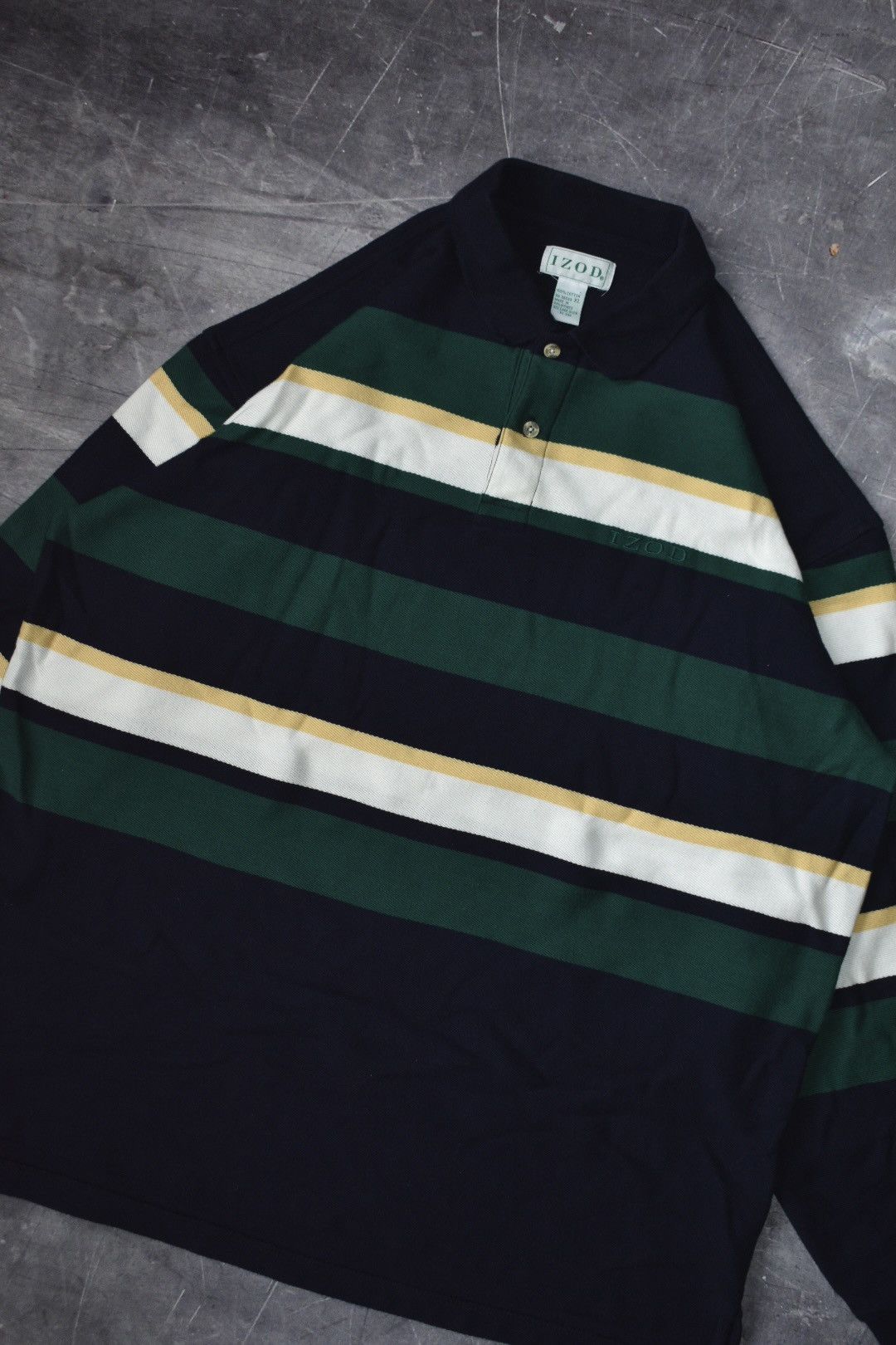 Izod × Vintage Vintage 90s Izod Long Sleeve Polo Shirt (XL) Size US XL / EU 56 / 4 - 4 Thumbnail