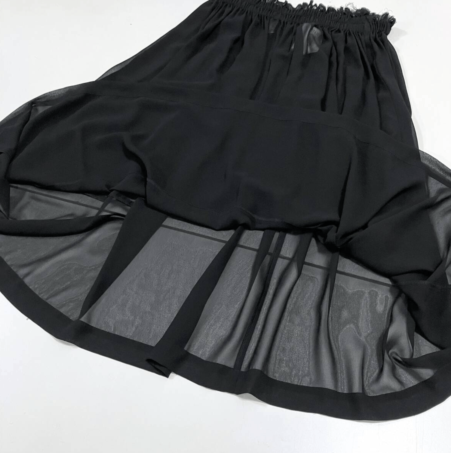 Comme des Garcons COMME des GARCONS - BLACK Sheer Gathered Long Skirt Size 28" / US 6 / IT 42 - 8 Thumbnail