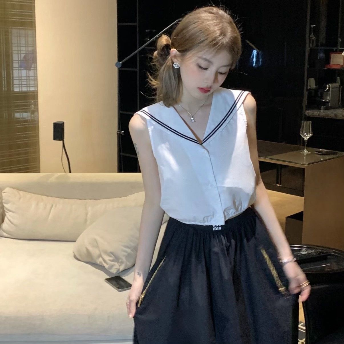 Miu Miu Miu Miu Striped White Button Up it_38 Women Size XS / US 0-2 / IT 36-38 - 1 Thumbnail