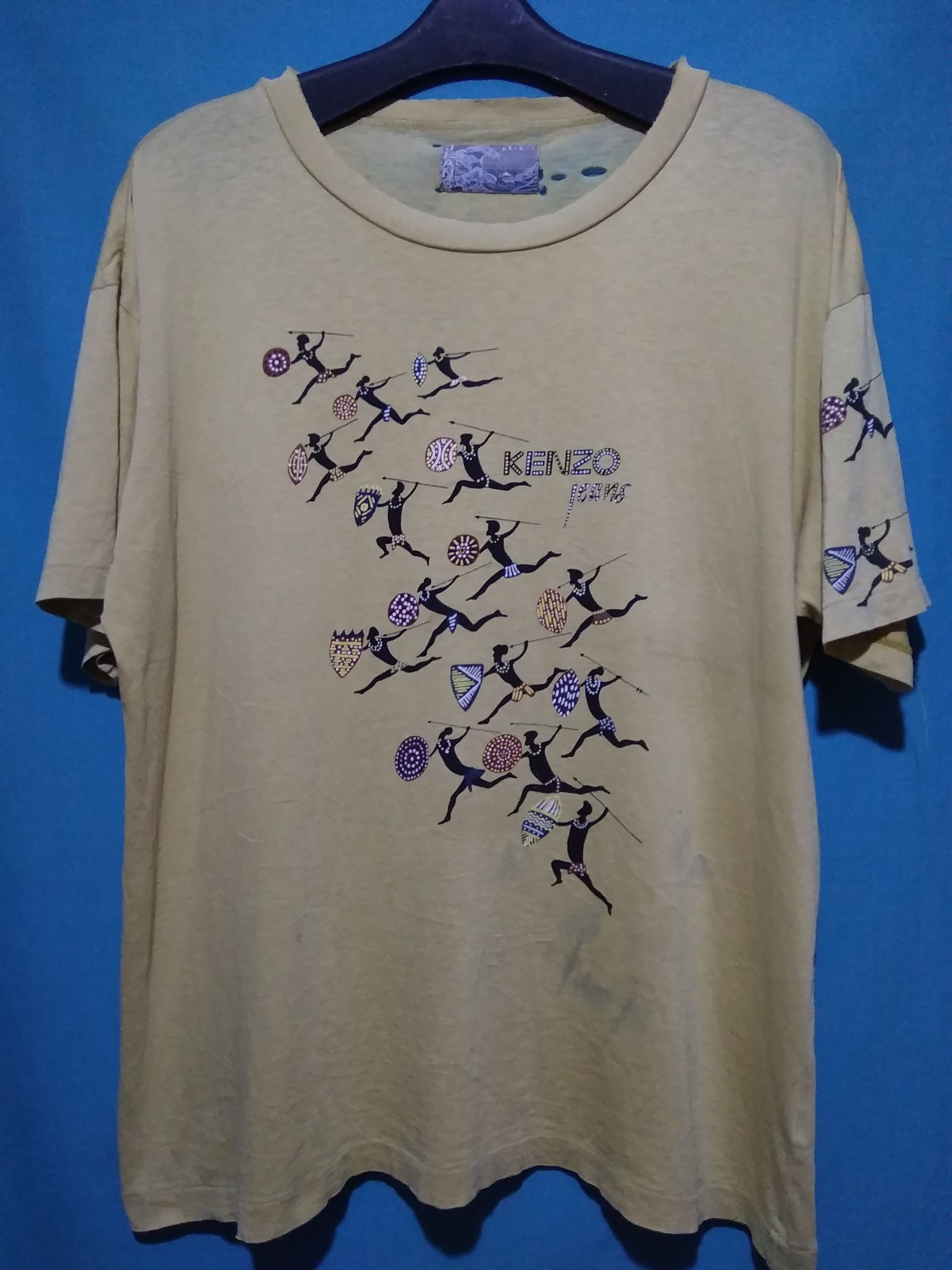 Vintage Vtg Essential Thrashed Faded Kenzo Jeans Graphics t shirt Size US L / EU 52-54 / 3 - 1 Thumbnail