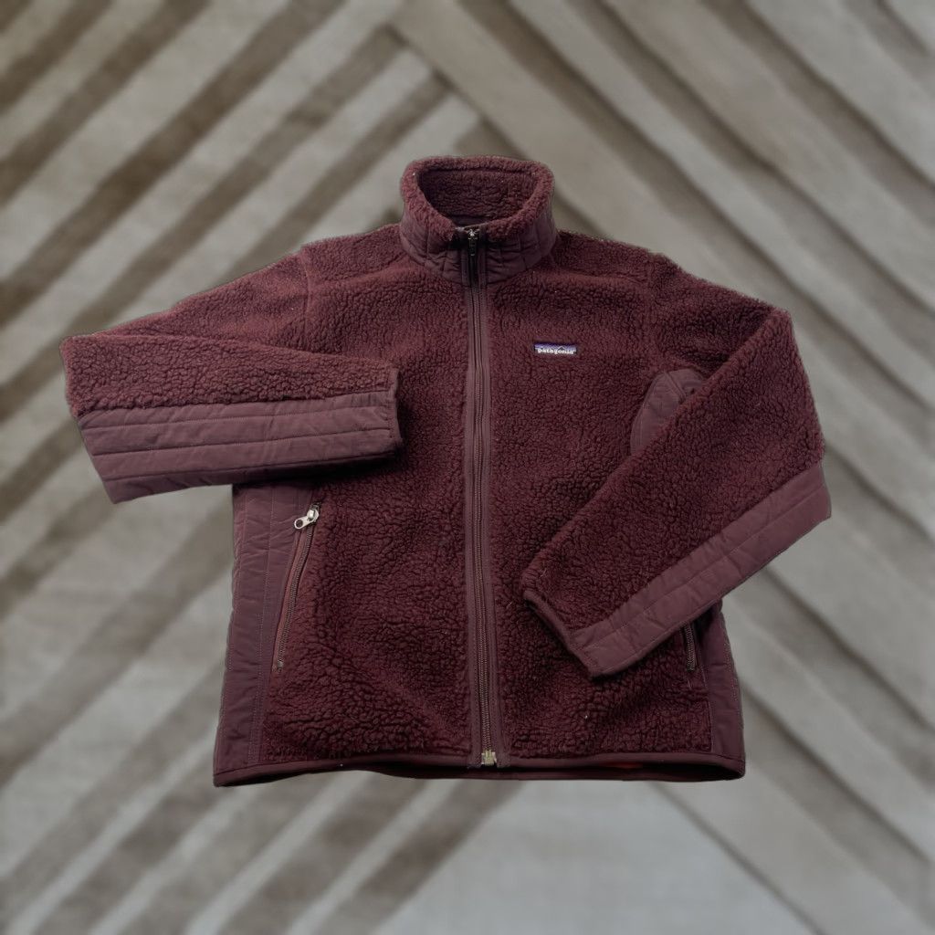 Patagonia VINTAGE Patagonia Synchilla Retro X Fleece Jacket Womens Small Burgundy Full Zip 23071 Size S / US 4 / IT 40 - 1 Thumbnail