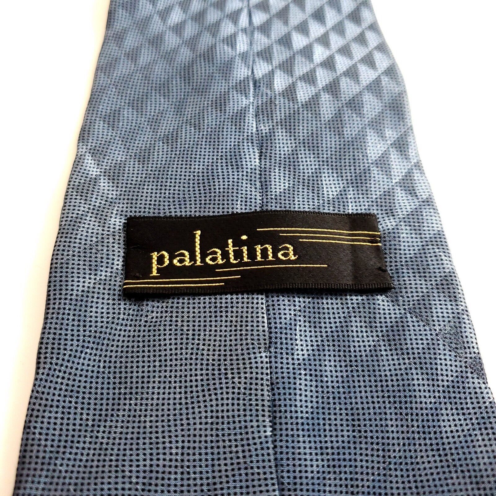 Vintage Palatina Abstract Blue Print Wide Silk Tie Size ONE SIZE - 3 Thumbnail
