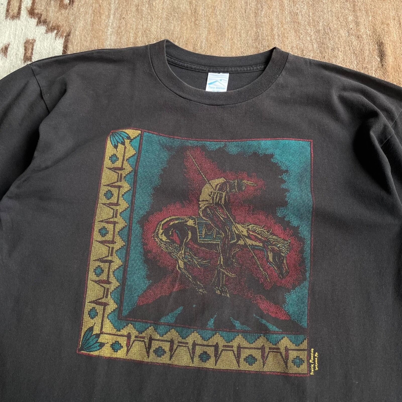 Vintage Prairie Mountain Luckwood Indians Vintage T Shirt 9196AC Size US XL / EU 56 / 4 - 2 Thumbnail