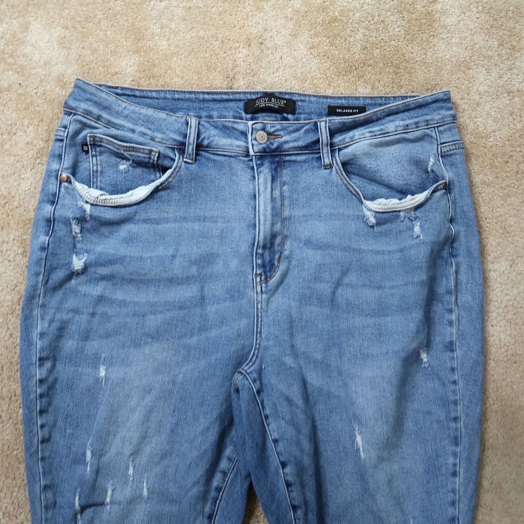 Vintage Judy Blue High Rise Relaxed Fit Jeans Women's 20W Blue Stretch Denim Slim Skinny 5-Pocket Denim Jeans Womens 20W Blue Size 42" / US 20 - 3 Thumbnail