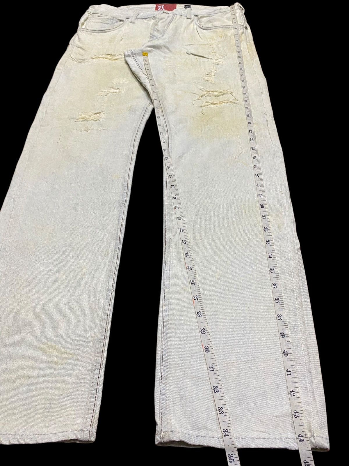 Rhude × Zara Vintage Zara Faded Wash Distressed Loose Jeans Size US 34 / EU 50 - 15 Thumbnail