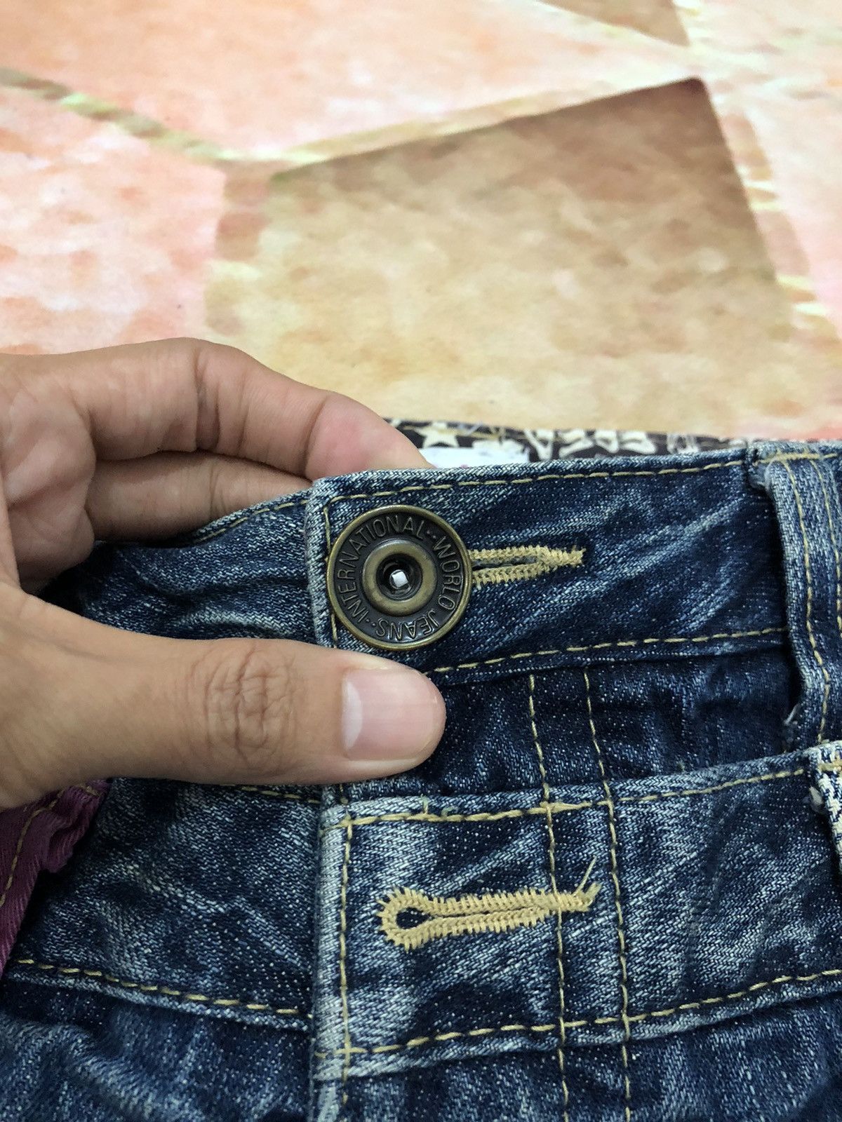 Japanese Brand × Seditionaries Vintage Colza Double Waist Distressed Faded Blue Jeans Size US 31 - 5 Thumbnail