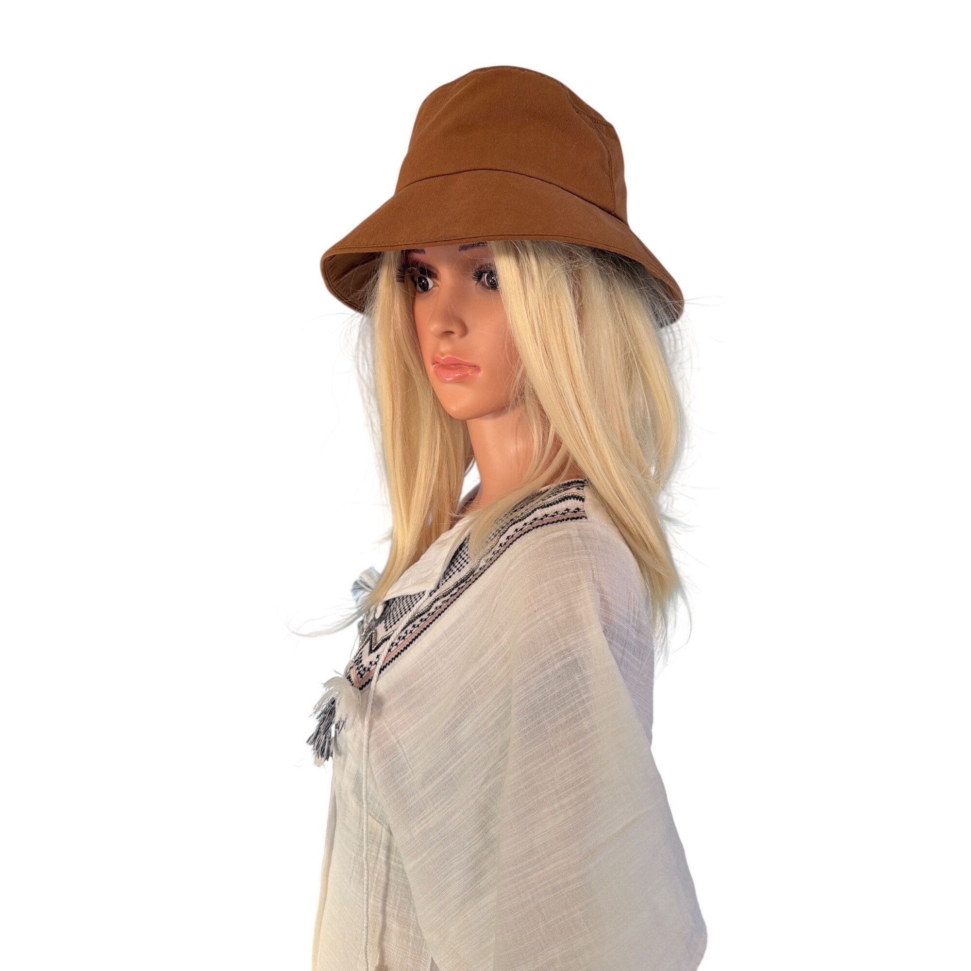 Other NWT Gigi Pip Brown Rylee Bucket Hat S/M 57 MSRP$64.00 Size ONE SIZE - 10 Thumbnail