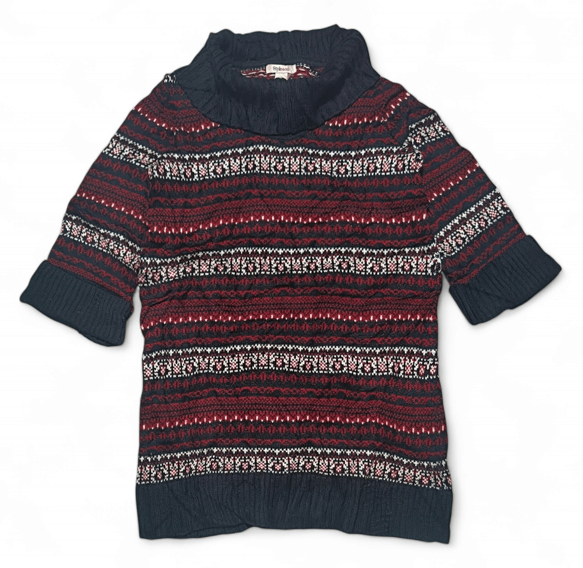 Other Vintage 90s STYLE & CO Women's Ethnic Long Knit Sweater Size S / US 4 / IT 40 - 2 Thumbnail