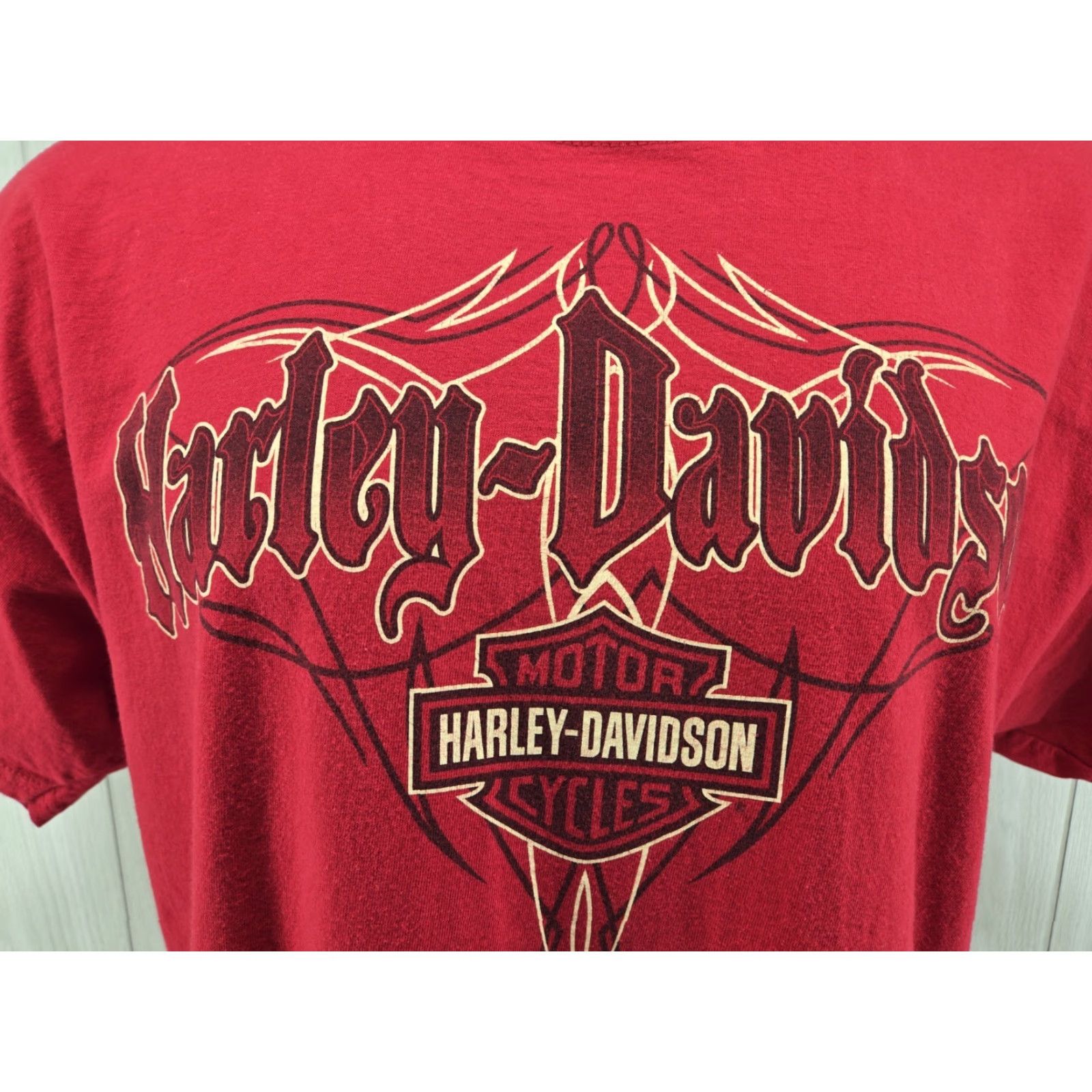 Harley Davidson VINTAGE Harley-Davidson Shirt XL Men Red Double-Sided Graphic Print Heart of Dixie Pelham AL 90s 00s Size US XL / EU 56 / 4 - 4 Thumbnail