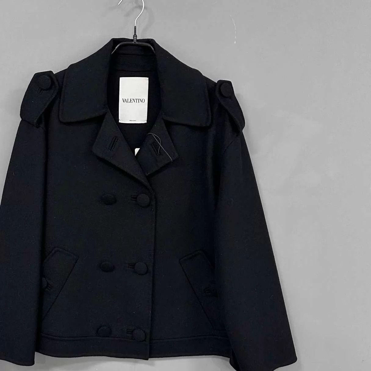 Valentino Valentino Black Double-Breasted Collared Jacket 38 Size XS / US 0-2 / IT 36-38 - 2 Thumbnail
