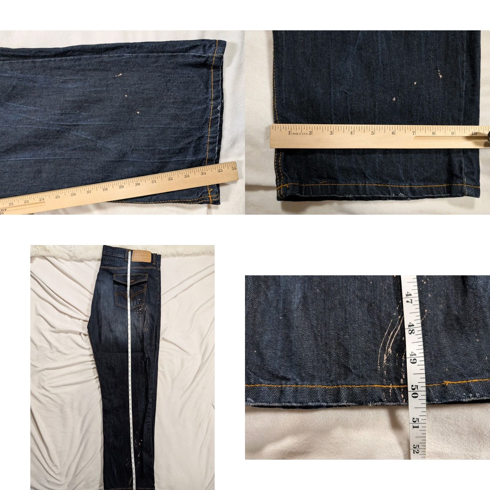 Rocawear VINTAGE Rocawear Jeans Men 48x35 Blue Dark Wash Embroidered Hip Hop 90s VTG Mens Jeans Wide-Leg 48 Inseam 35 in Cotton Denim Size US 32 / EU 48 - 10 Thumbnail