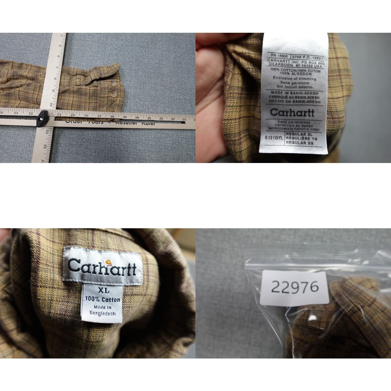 Carhartt Carhartt Button-Up Flannel Shirt Mens XL Brown Plaid Workwear S131GYL Size US XL / EU 56 / 4 - 8 Thumbnail