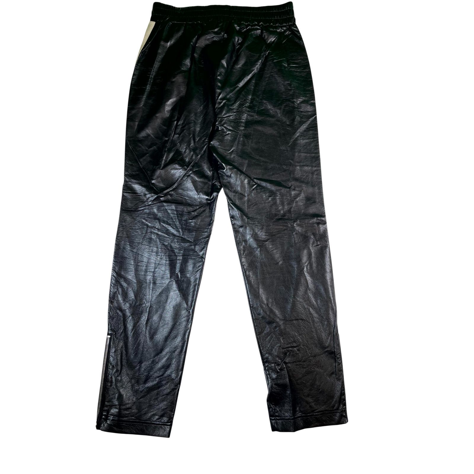 Palm Angels Palm Angels Leather Black & White Track Pants Size US 34 / EU 50 - 2 Thumbnail