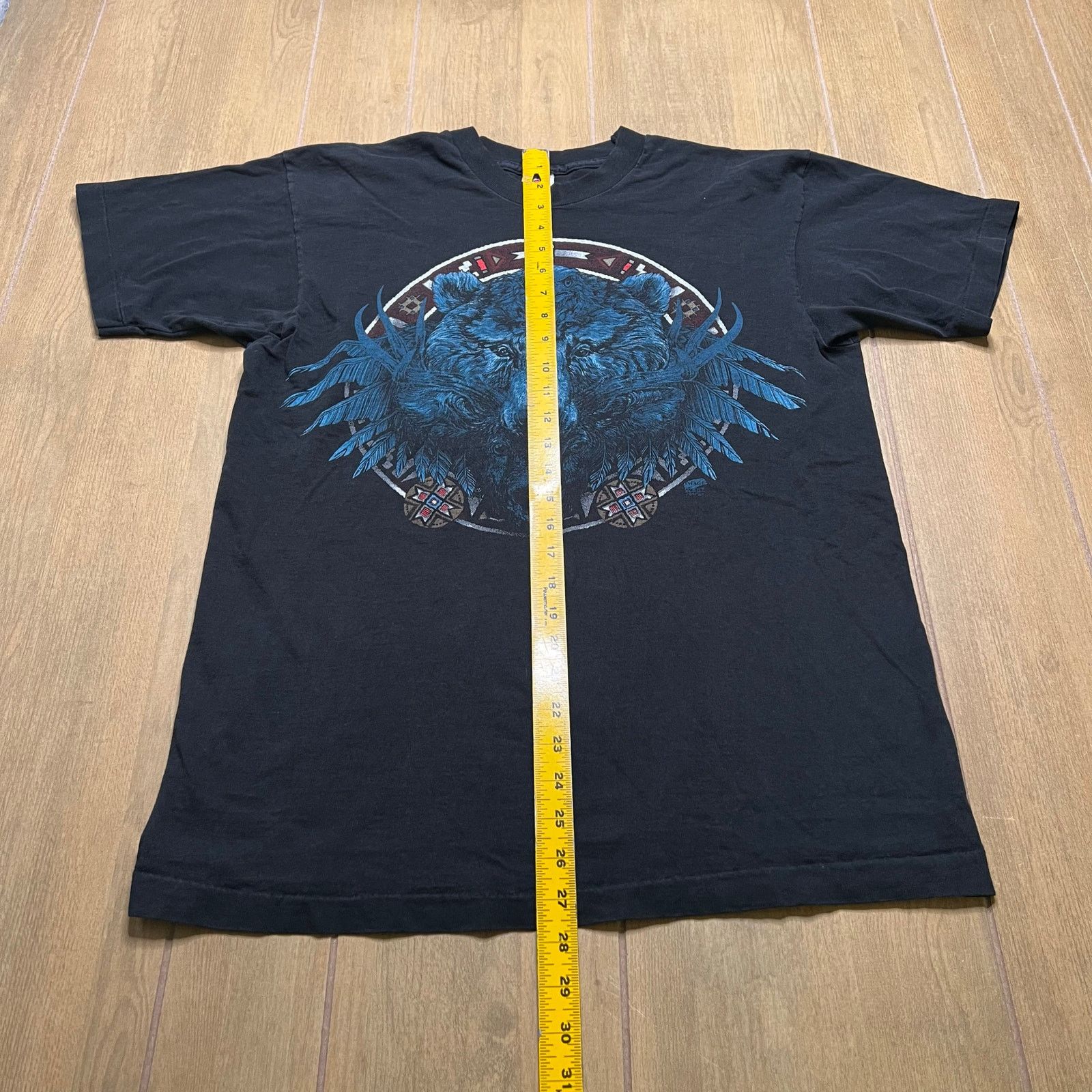 Fruit Of The Loom Vintage 90s Native Eagle Wolf Bear T-Shirt L USA Nature Size US L / EU 52-54 / 3 - 6 Thumbnail