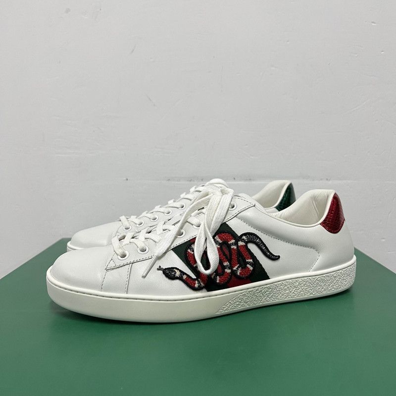 Gucci Gucci Ace Leather Low-Top Sneakers for Men - Size US 8 / EU 41 - 1 Thumbnail