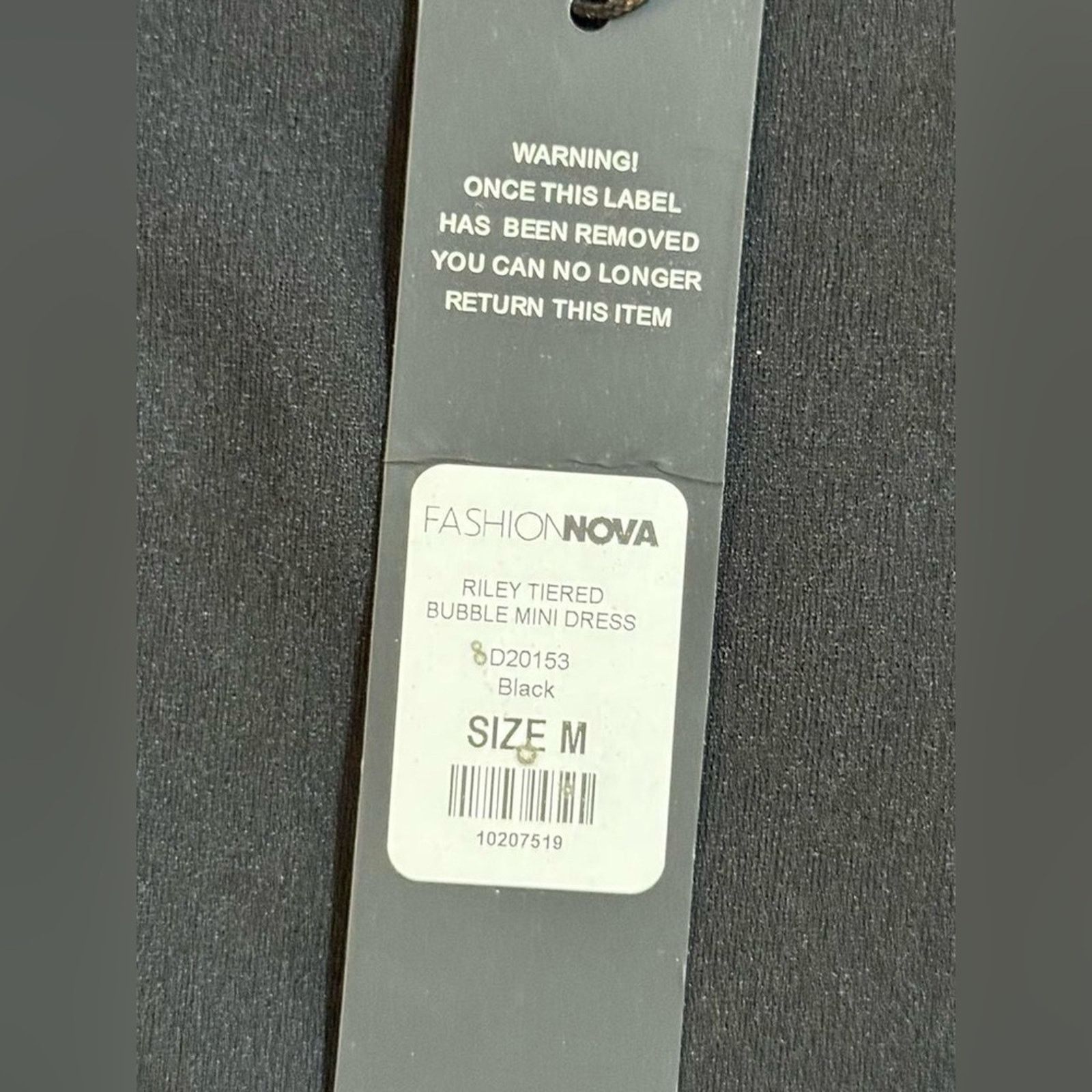 Fashion Nova Fashion Nova Black Bubble Hem Dress Sz Med NWT LBD bodycon Size M / US 6-8 / IT 42-44 - 2 Thumbnail