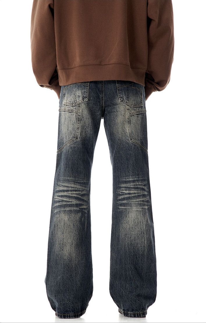 Japanese Brand × Jean Faded Blue Lightning Texture Y2k Jeans Size US 29 - 5 Thumbnail