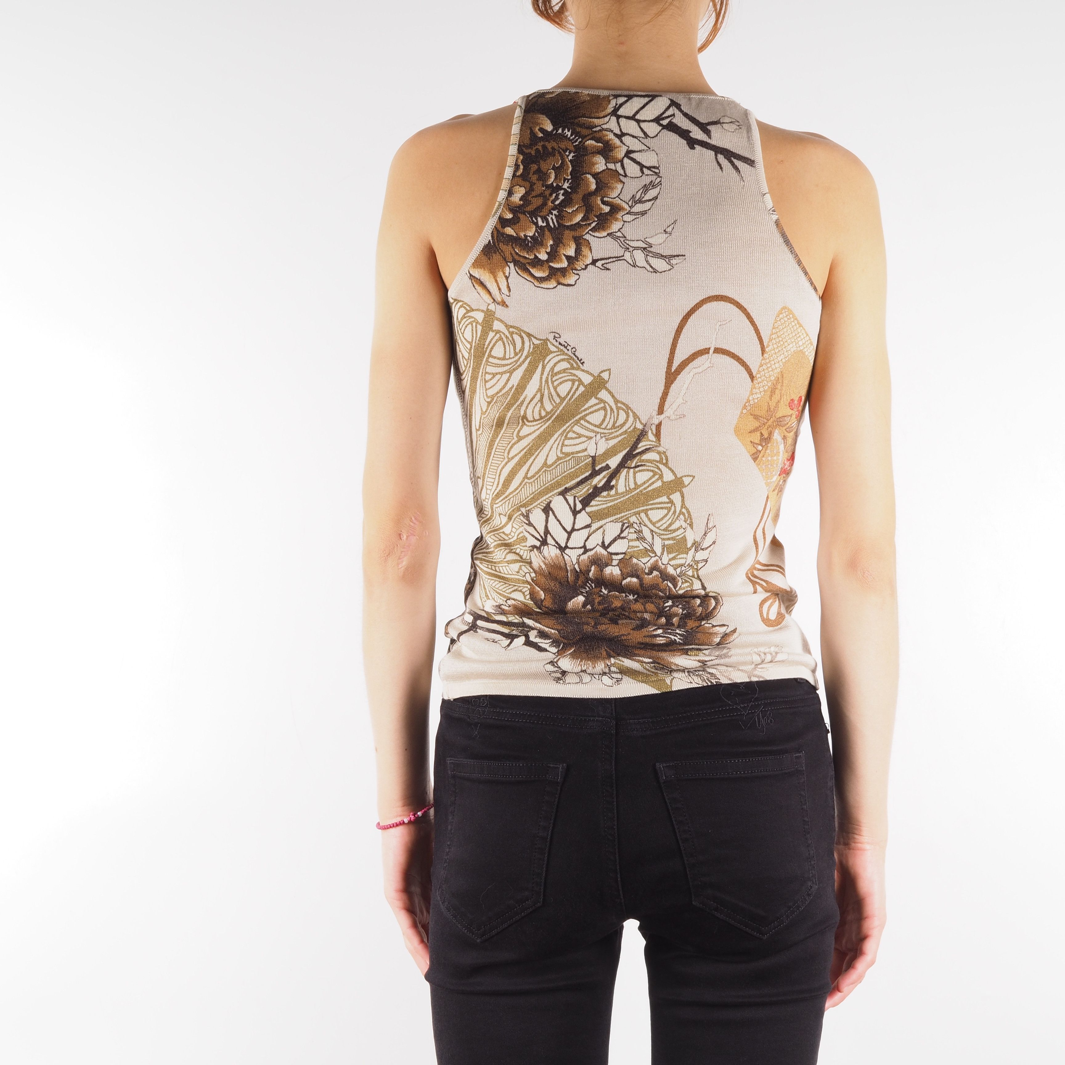 Roberto Cavalli Roberto Cavalli Vintage Wool Cashmere Knit Floral Tank Top Size S / US 4 / IT 40 - 2 Thumbnail
